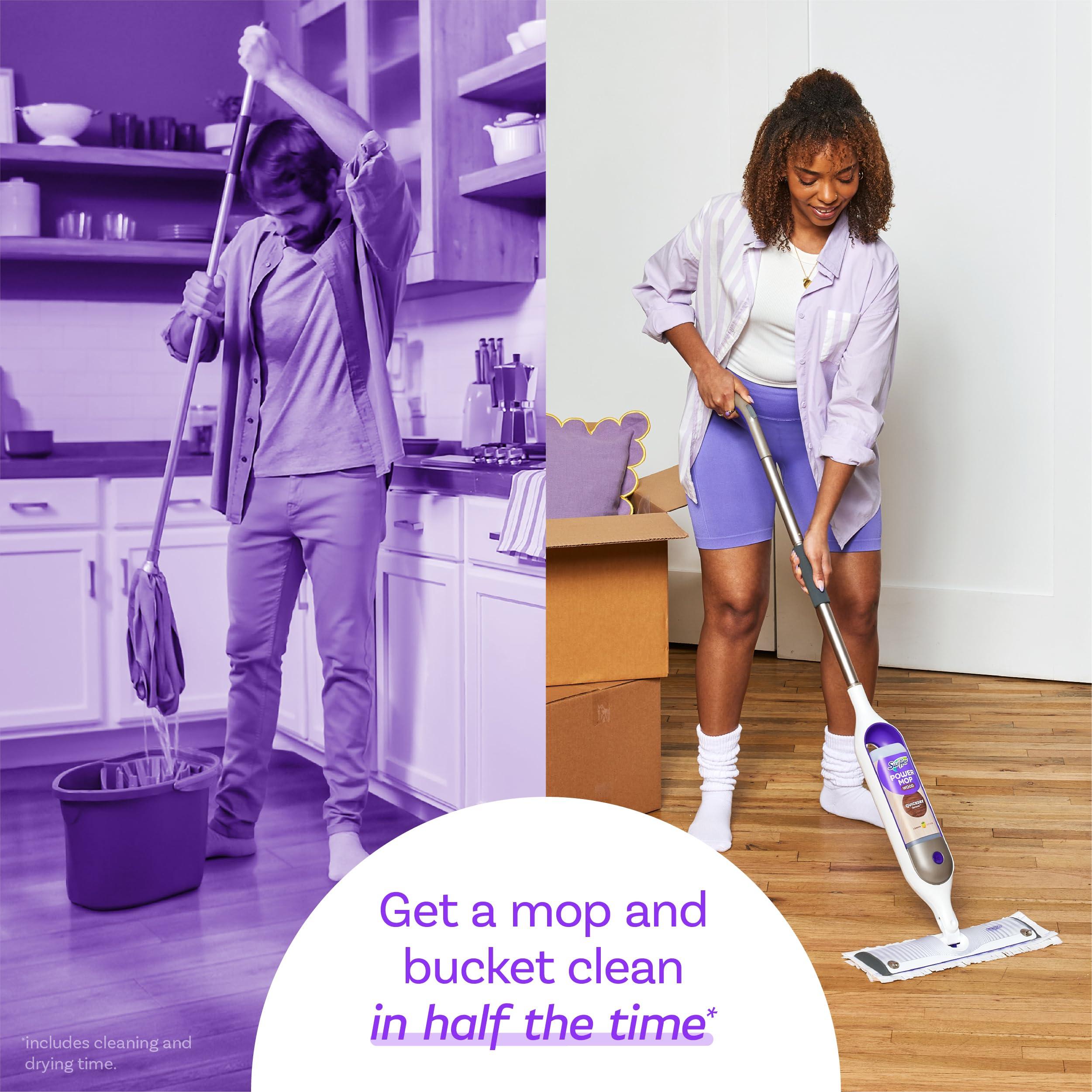 Swiffer Power Mop Wood Refill Solution, QuickDry Hardwood Floor Cleaner for Mopping Home, Bathroom, Kitchen, All Purpose Multi-Surface Solution for Floor Cleaning, Lemon Scent, 50.6oz - Image 7