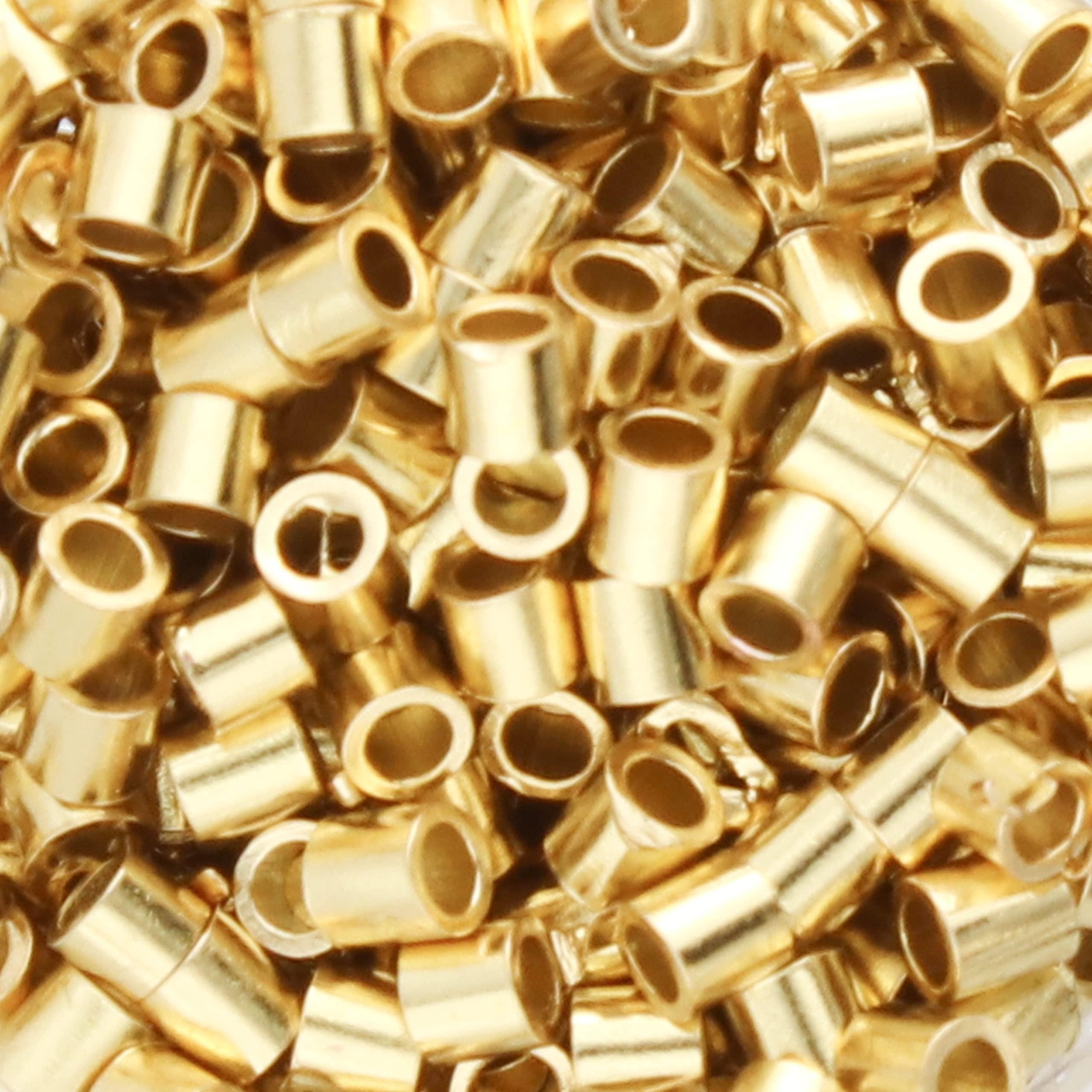 The Beadsmith Tube Crimp Beads, 2 x 2mm, 400 Pieces, Gold Color, Uniform Cylindrical Shape, No Sharp Edges, Designed to Secure The Ends of Jewelry Stringing Wires and Cables - Image 4