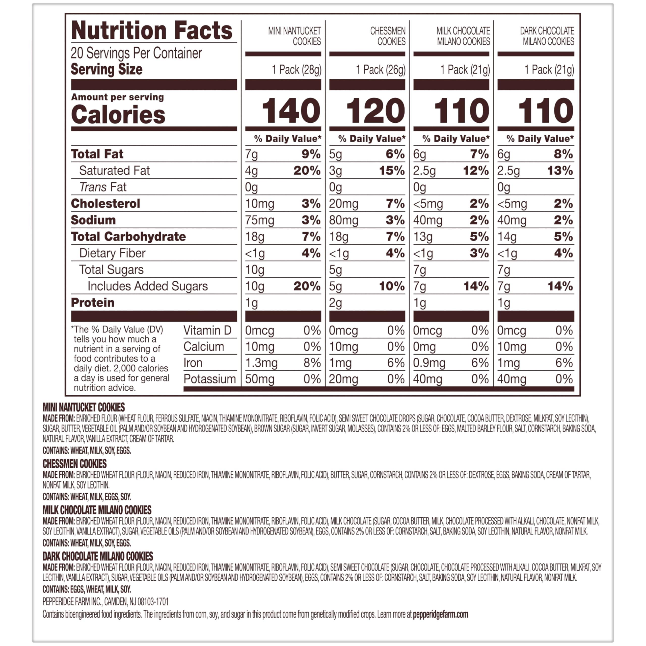 Pepperidge Farm Cookies Variety Pack, Snack Packs, 20 Pk - Image 3