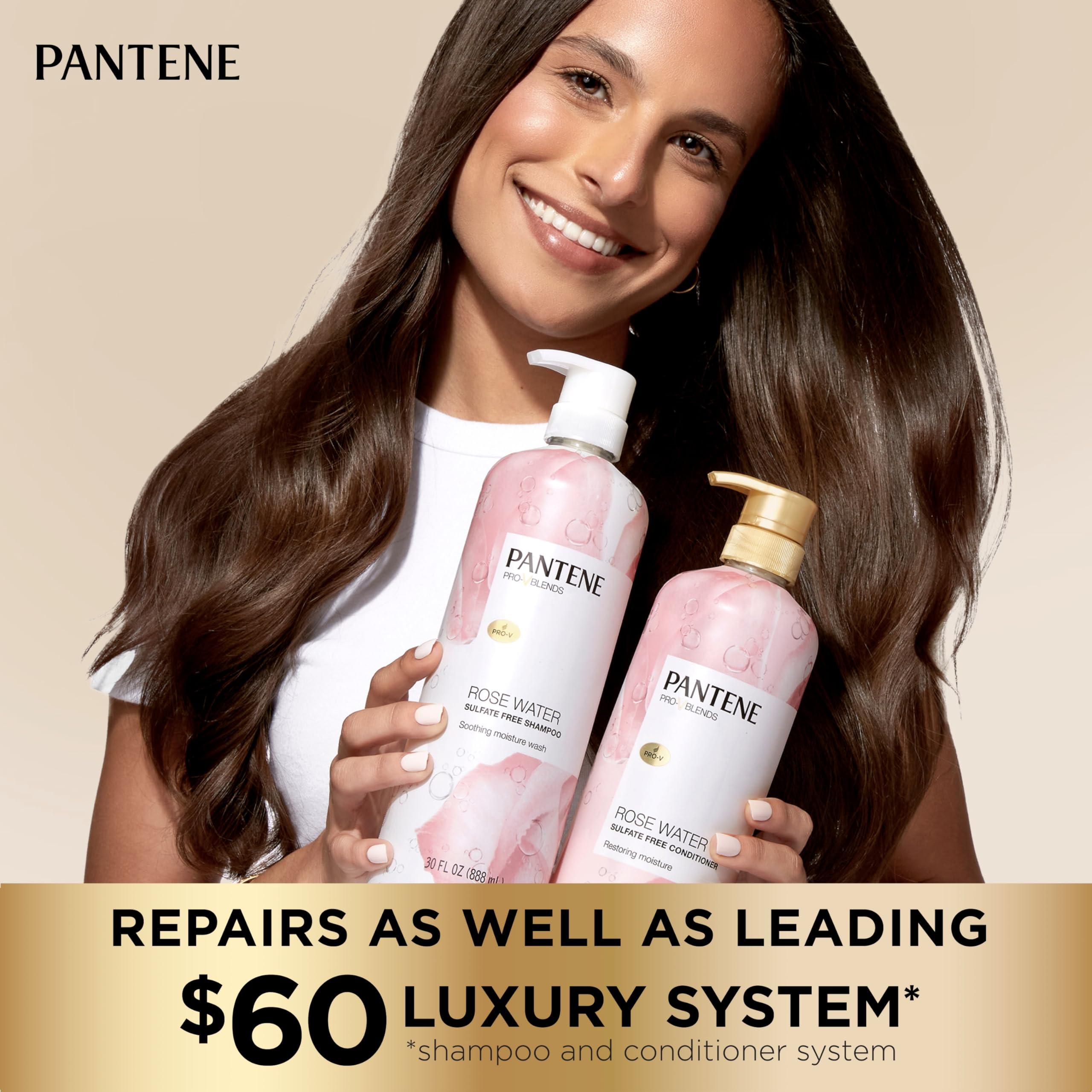 Pantene Rose Water Conditioner, Soothes, Replenishes Hydration, Safe for Color Treated Hair, Nutrient Infused with Vitamin B5 and Antioxidants, Pro-V Blends, 30.0 oz - Image 4