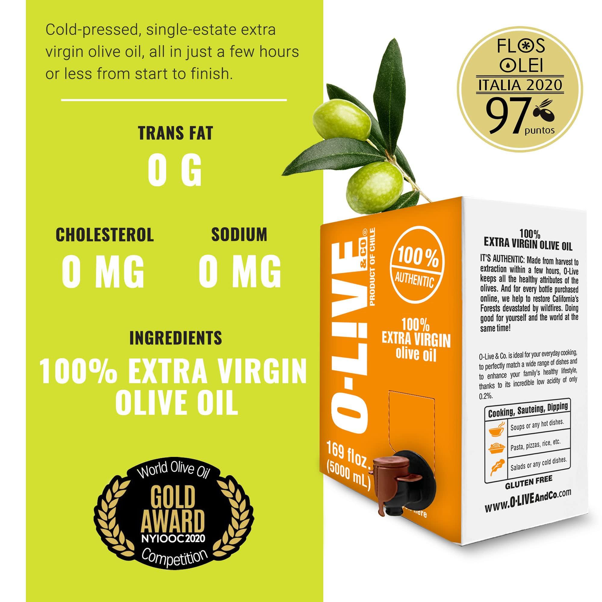 O-Live & Co. - Extra Virgin Olive Oil - Bulk - Smooth Mild and Fruity Flavor - First Cold Pressed - Estate Grown and Bottled - Perfect for Salad Dressings, Marinades, Sauteing, Stir Frying, & Baking - NON-GMO - Kosher - Gluten Free - (5L) 169 Fl Oz - Image 7