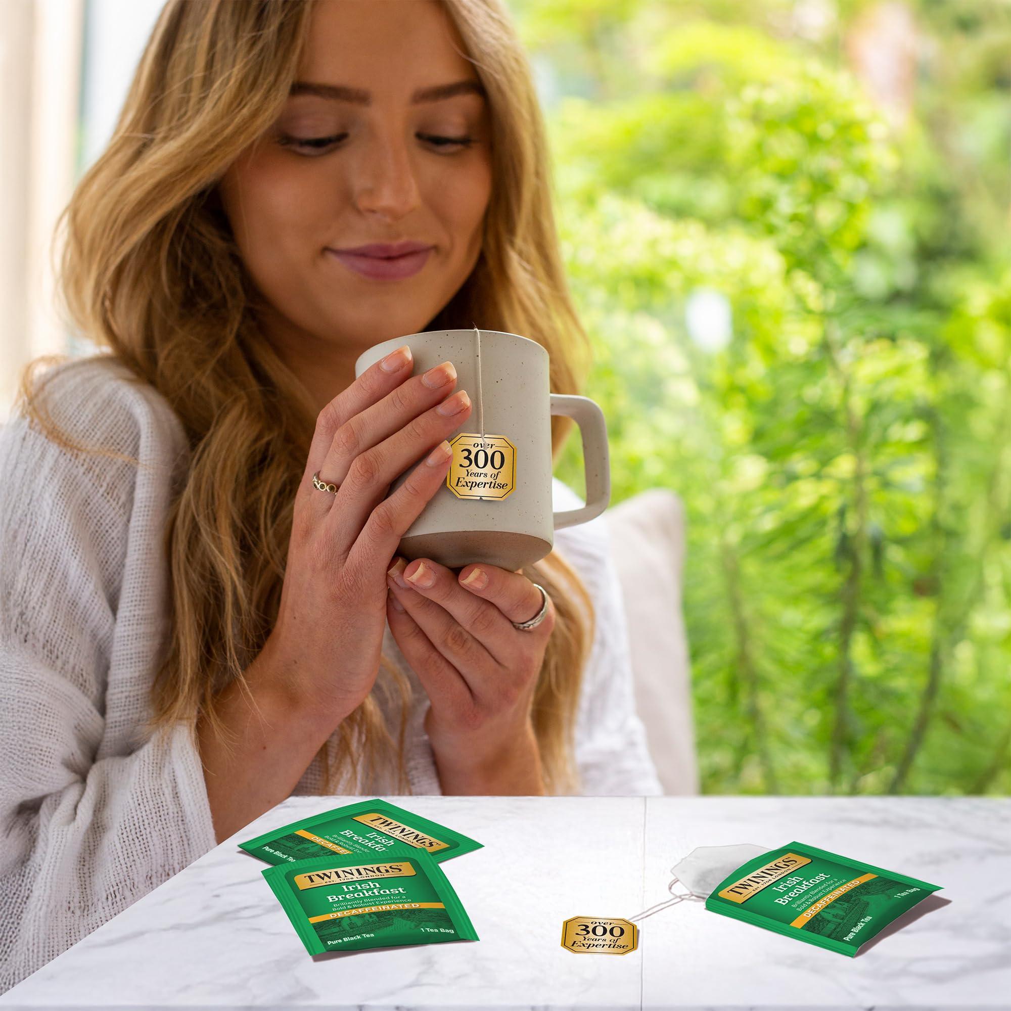 Twinings Decaffeinated Irish Breakfast Black Tea Individually Wrapped Bags, 20 Count (Pack of 1), 20 Teabags Per Box, Flavourful, Robust, Enjoy Hot or Iced - Image 3