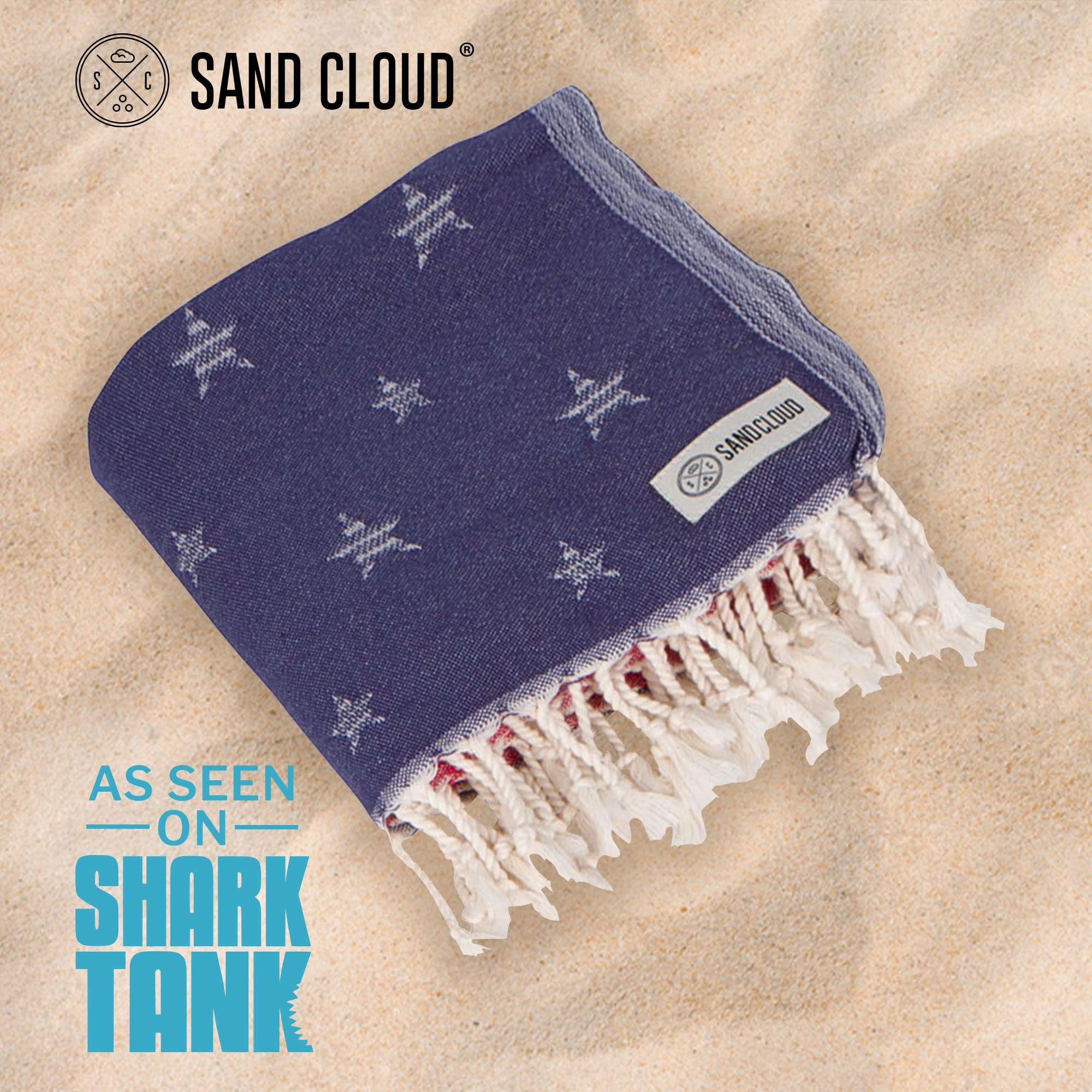 Sand Cloud Beach Towel - Sand Free - 100% Organic Turkish Cotton Yarn - Quick Dry Towel for Beach, Picnic, Blanket or Bath - As Seen on Shark Tank - Stars & Stripes (Red, White & Blue) - Image 3