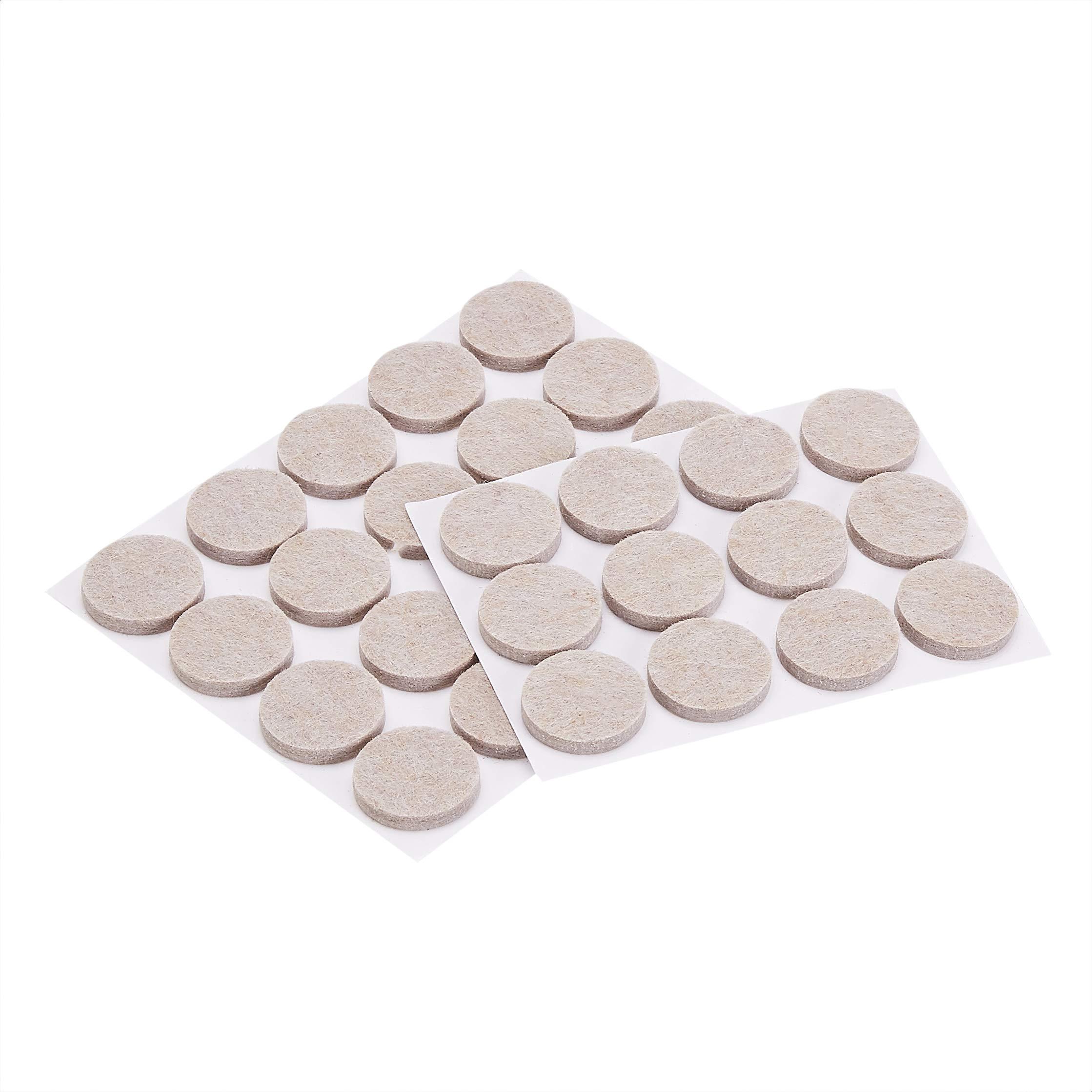 Amazon Basics Round Felt Furniture Pads, 1 inch, 32 Count, 4 x 4 x 3/8", 4.7" x 4.7" x 0.4", Beige - Image 2