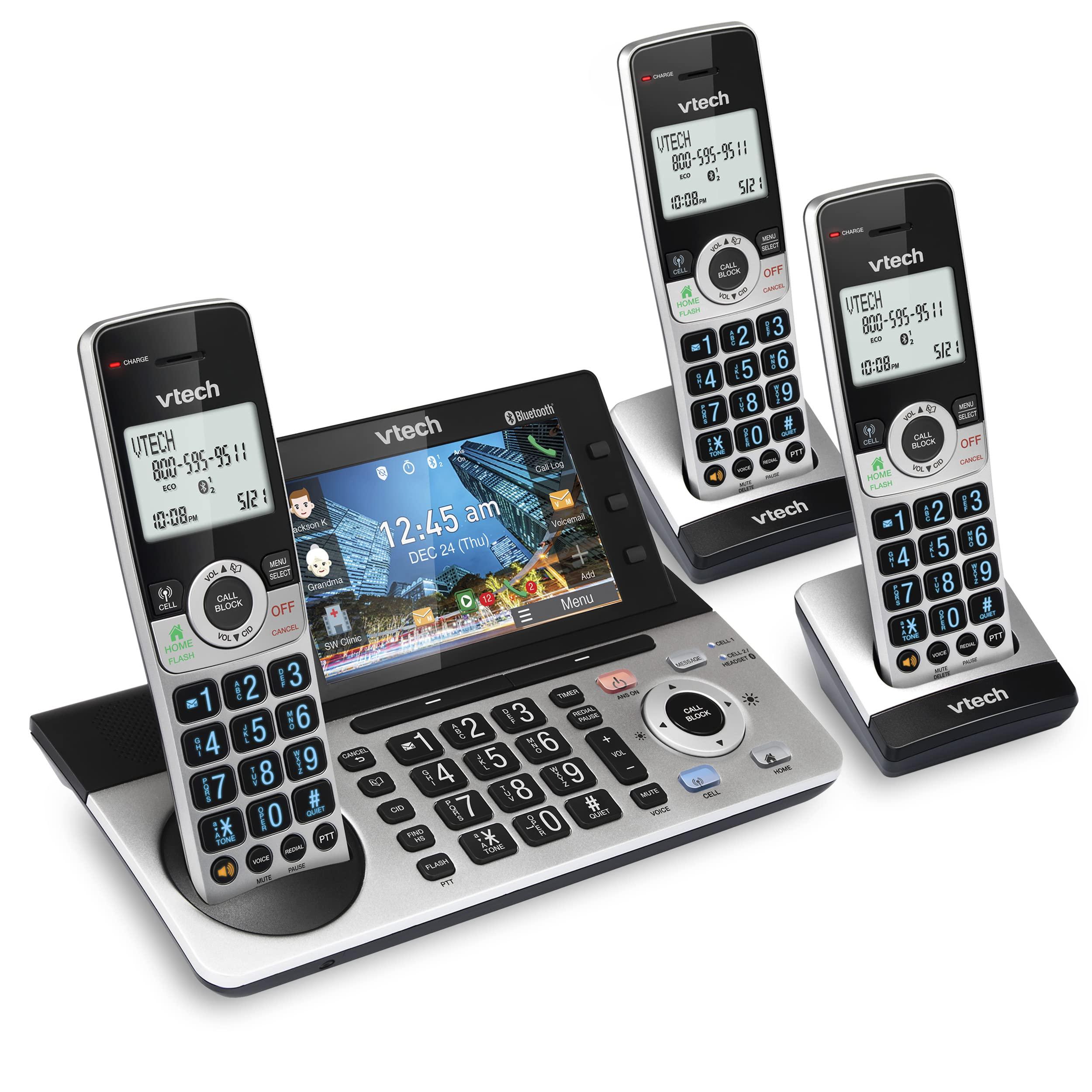 VTech IS8251-3 Business Grade 3-Handset Expandable Cordless Phone for Home Office, 5" Color Display, Programmable Short Cut Keys, Smart Call Blocking, Answering System,Bluetooth Connect to Cell - Image 16
