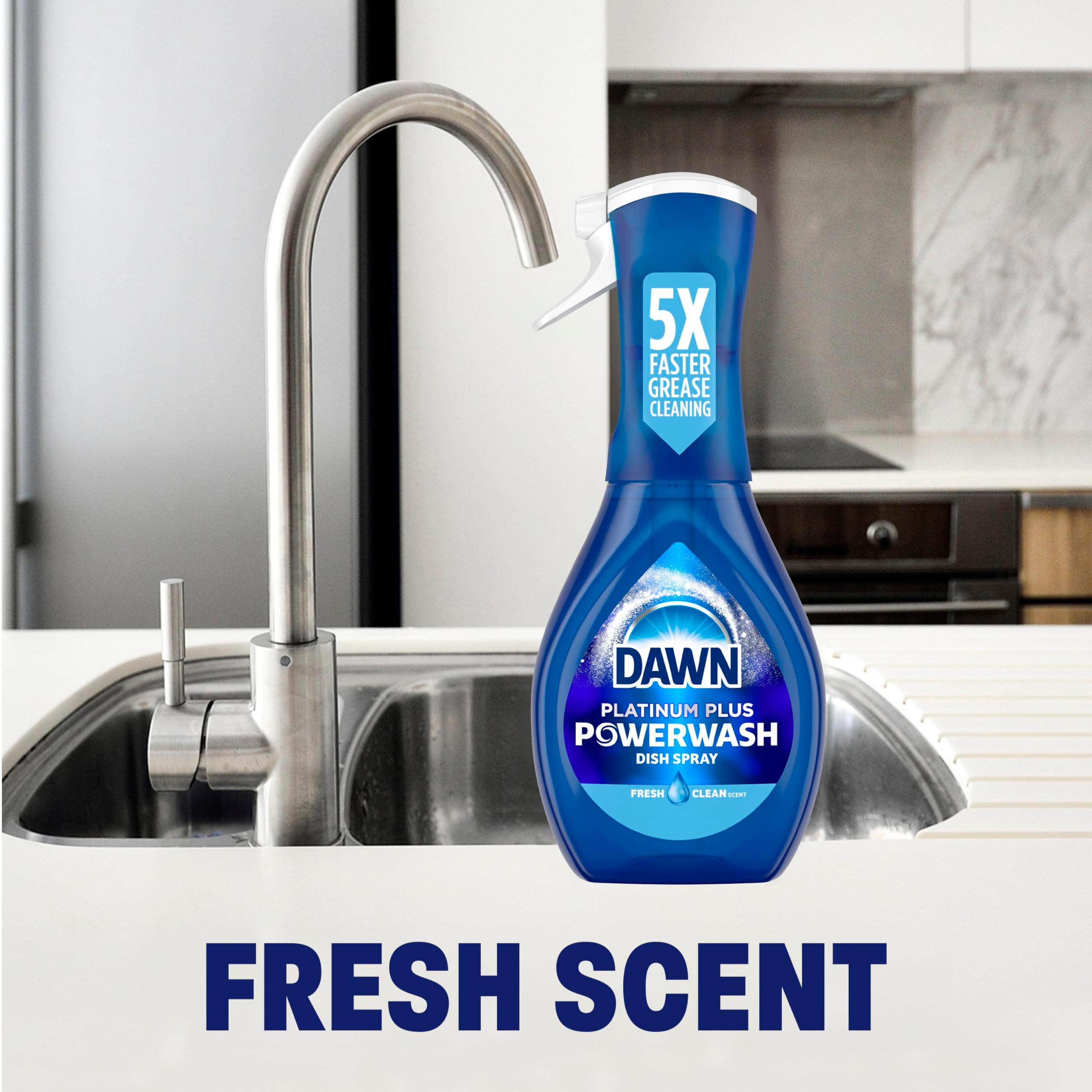 Dawn Platinum Powerwash Dish Spray, Dish Soap Liquid, Fresh Scent Bundle, 1 Spray (16oz) + 3 Refills (16oz each)(Pack of 4) - Image 9