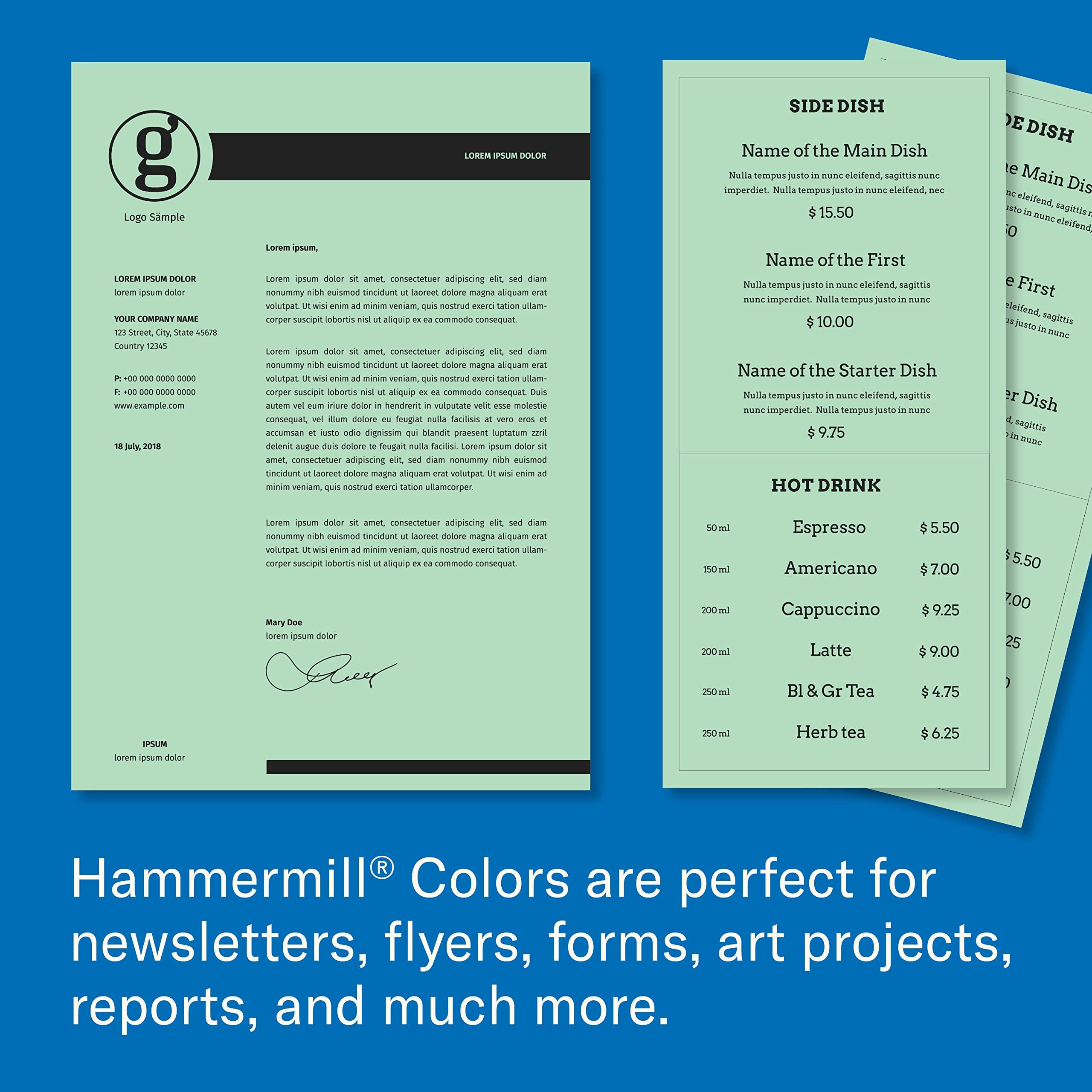 Hammermill Colored Paper, 20 lb Green Printer Paper, 8.5 x 11-1 Ream (500 Sheets) - Made in the USA, Pastel Paper, 103366R - Image 7