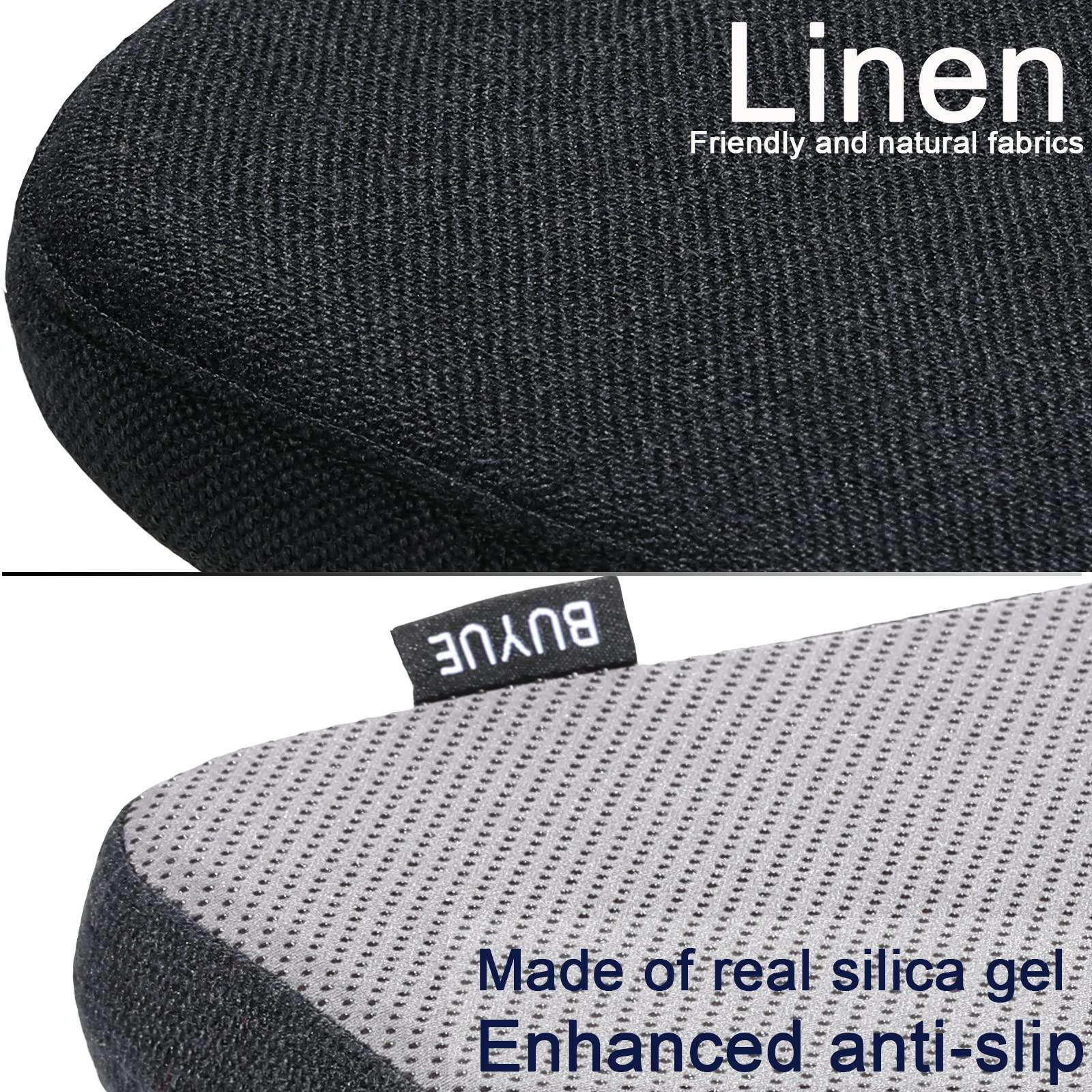 BUYUE Friendly Woven Fabric 14x14 Magnetic Cushions for Metal Chair Set of 4, Enhanced Anti-Slip Seat Pads for Dining Kitchen Café Stackable Chairs (U-Shape, Black, 4 Counts) - Image 6