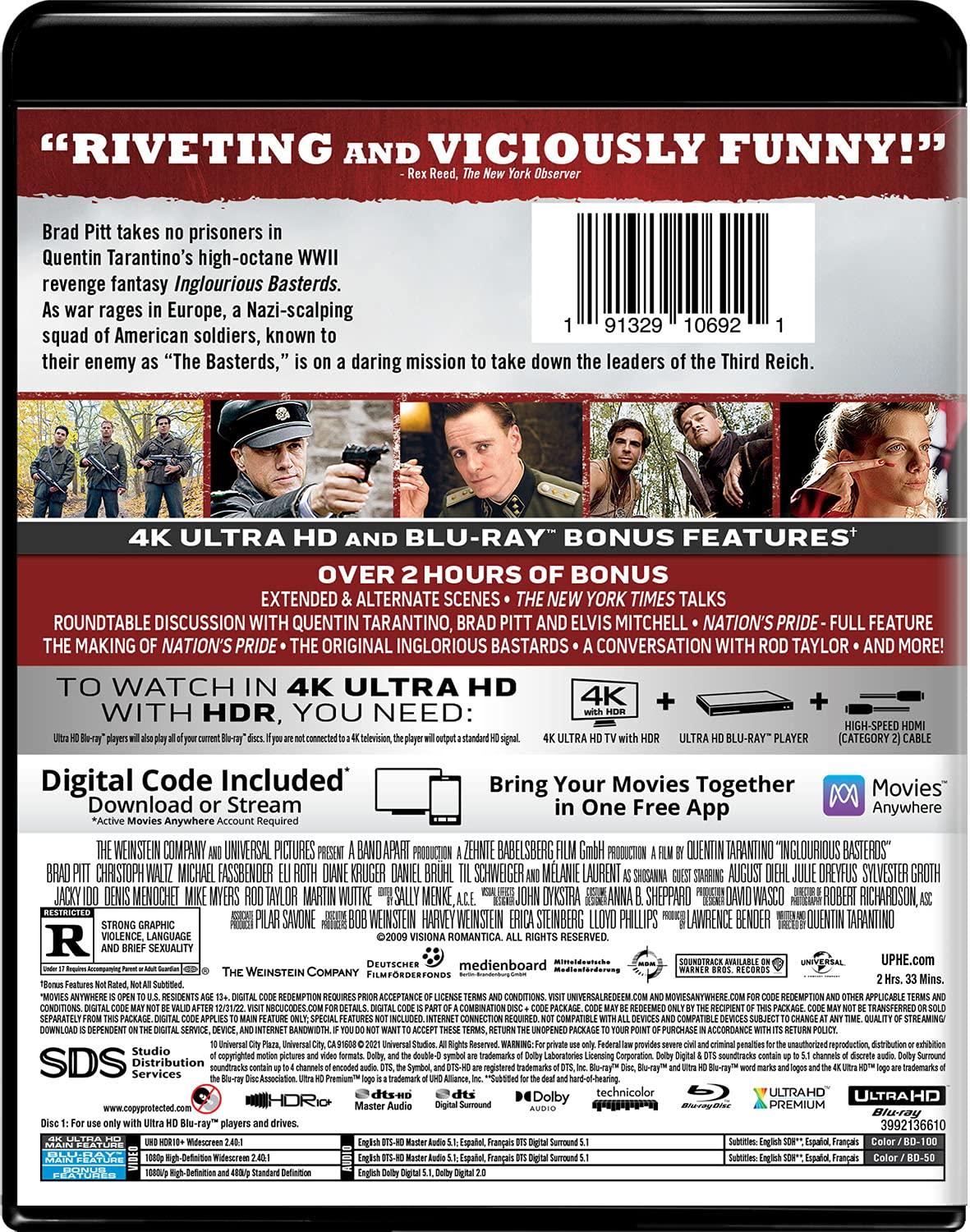Inglourious Basterds - 4K Ultra HD + Blu-ray + Digital [4K UHD] - Image 3