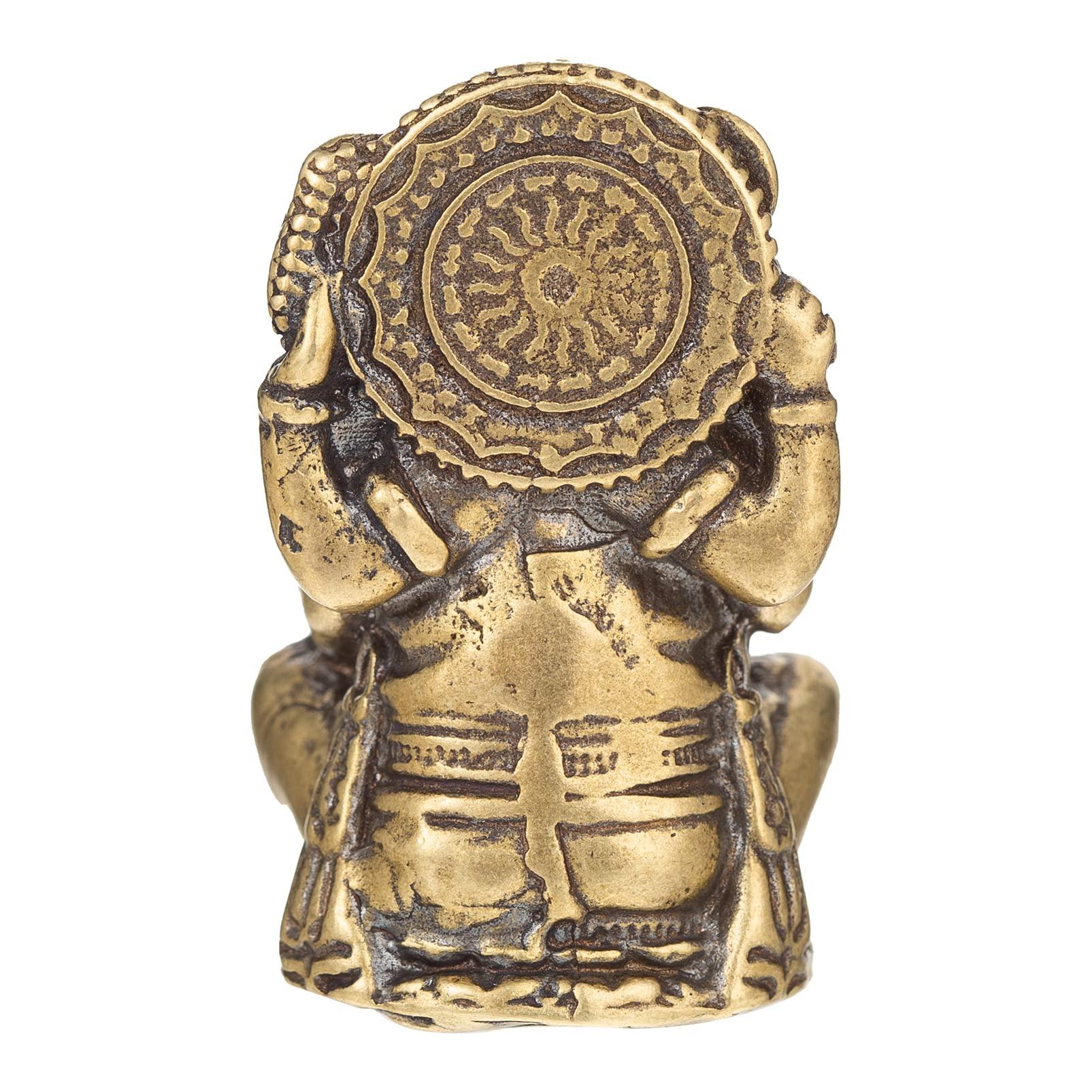 FENGSHUI-CAISHEN Ganesha Statues - Pure Copper Ganapati Ganesh Figurine, Reiki Chakra Meditation Desktop Decor - Image 7