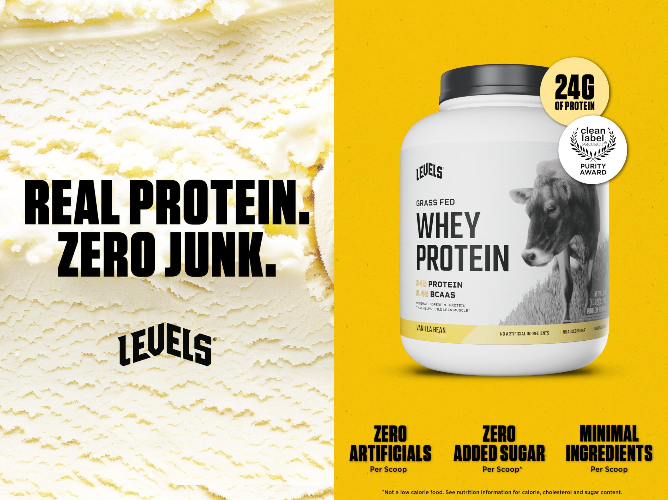 Levels Grass Fed Whey Protein Powder, No Artificials, 24G of Protein, Vanilla Bean, 5LB - Image 2