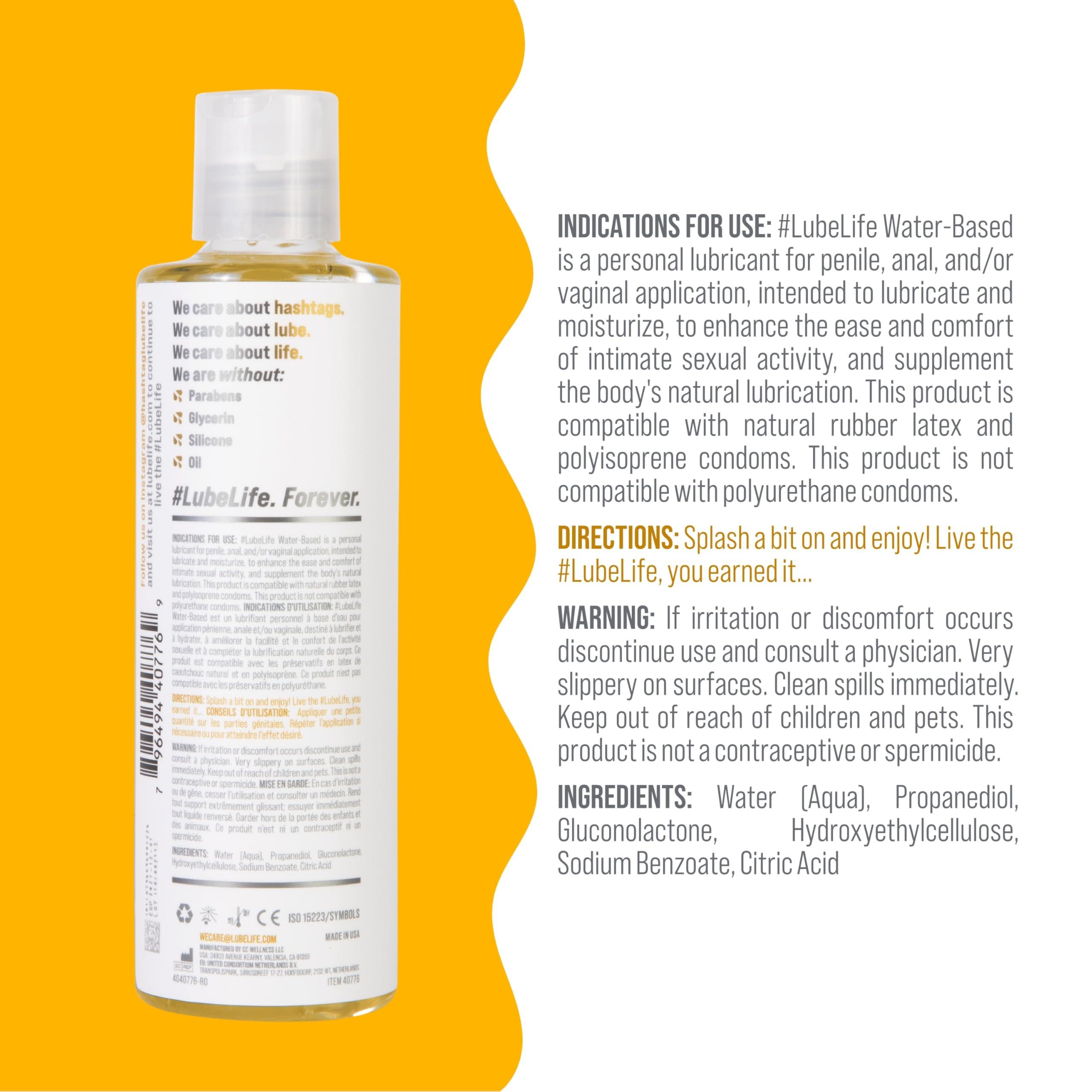 LubeLife Water-Based Lube – Personal Lubricant for Men, Women & Couples, Travel Size, Non-Staining, Easy Clean-Up, Toy-Safe, 8 Fl Oz - Image 2