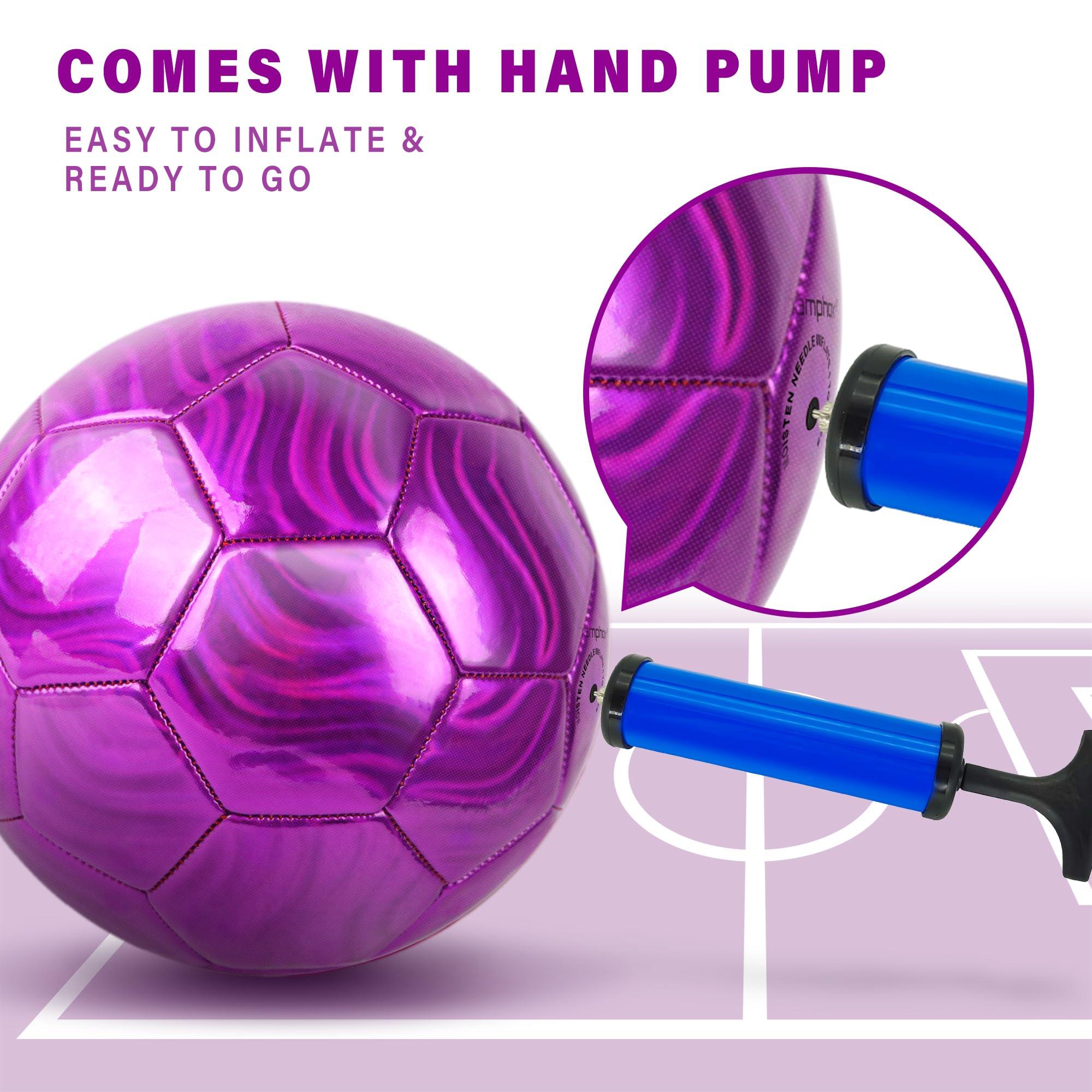 Size 4 Soccer Ball Glitter Pink - Kids Aged 4-6 6-8 8-12 Outdoors Sports Training Ball Recreation Playing Ball Teens Girls Children Youth Back to School Birthday - Image 6