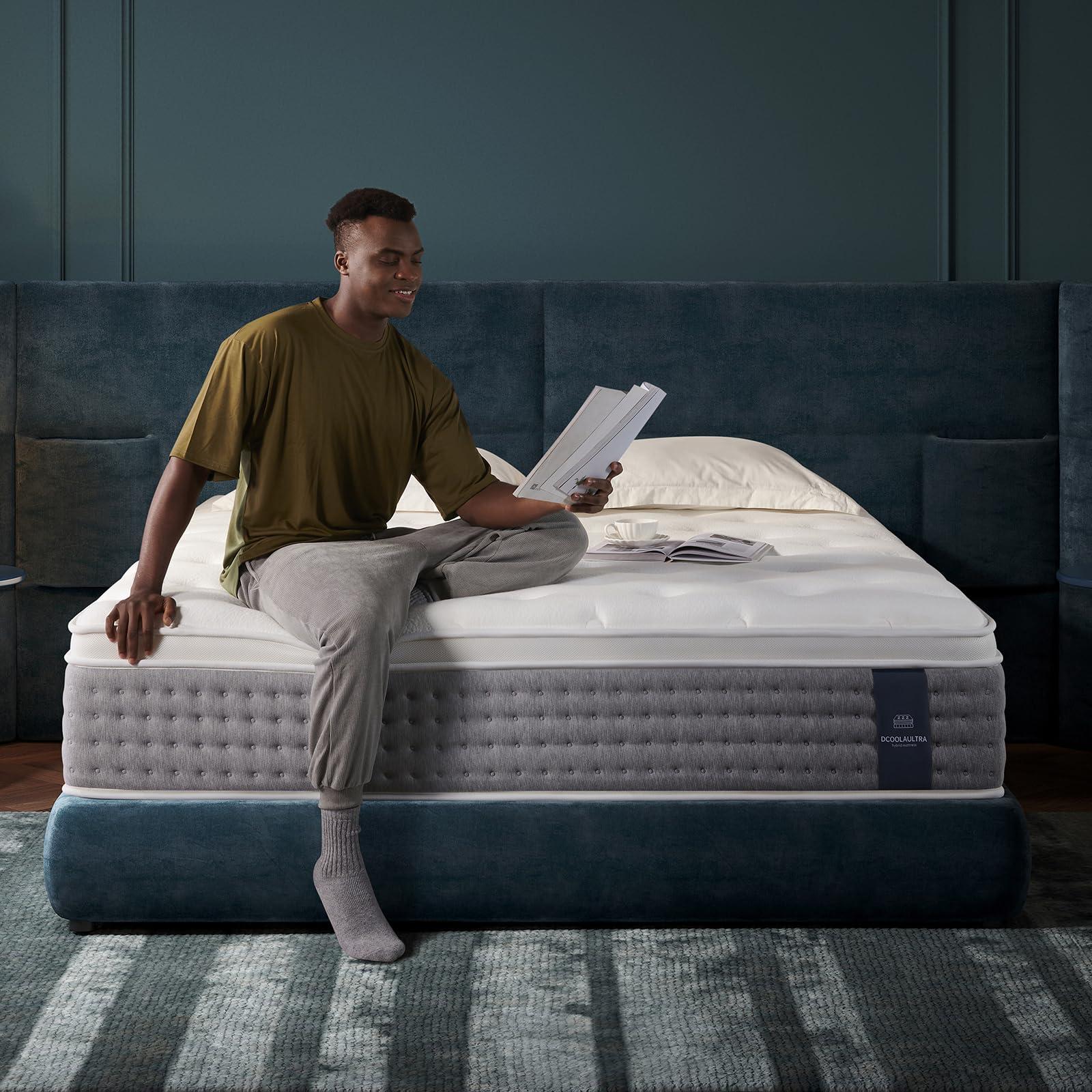 DCOOLAULTRA Twin Mattress 10 Inch,Medium Firm Hybrid with Memory Foam& Individually Wrapped Pocket Coils for Support,CertiPUR-US Certified,Fiberglass-Free - Image 2