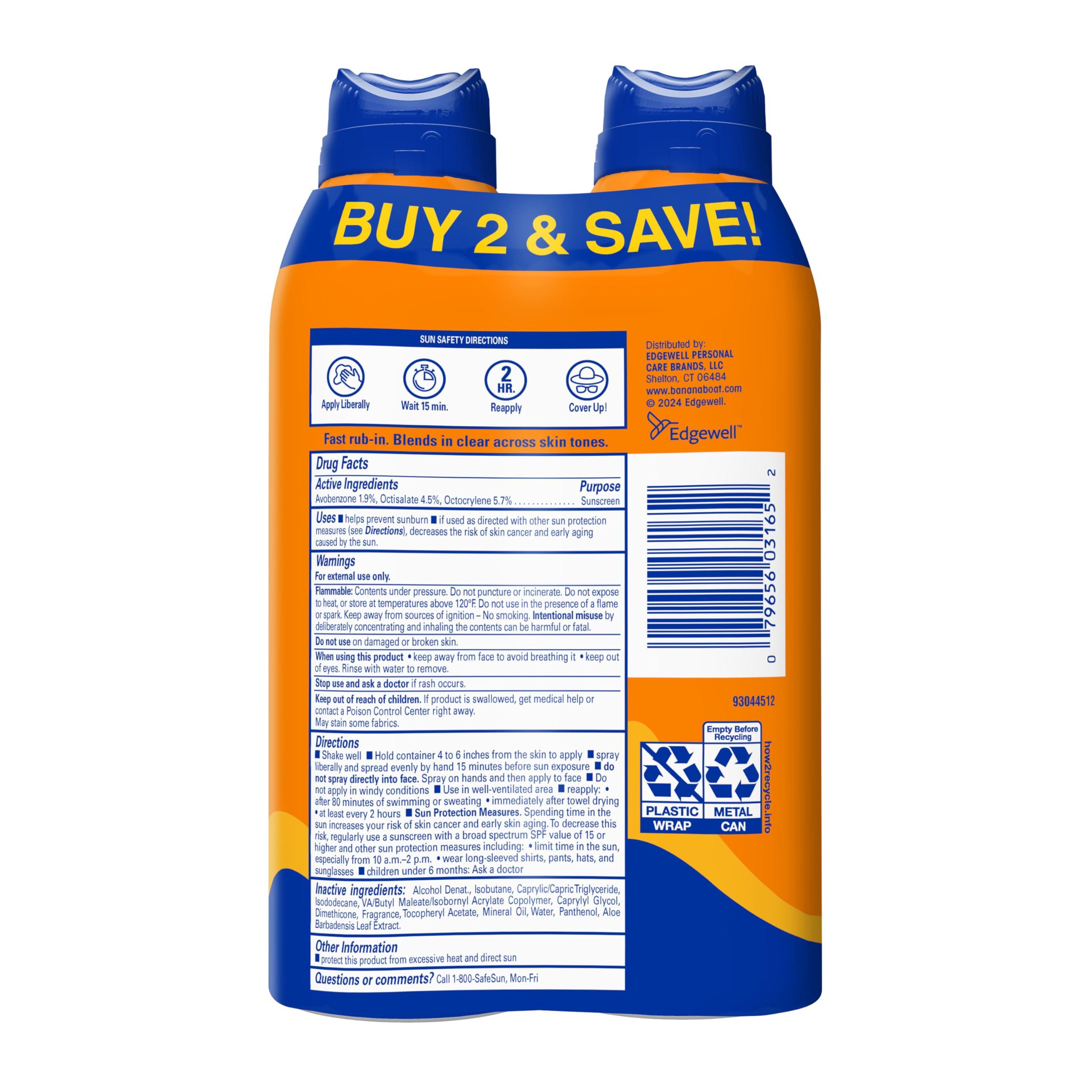 Banana Boat Sport Ultra SPF 30 Sunscreen Spray Twin Pack | Banana Boat Sunscreen Spray SPF 30, Spray On Sunscreen, Water Resistant Sunscreen, Oxybenzone Free Sunscreen Pack, 6oz each - Image 3