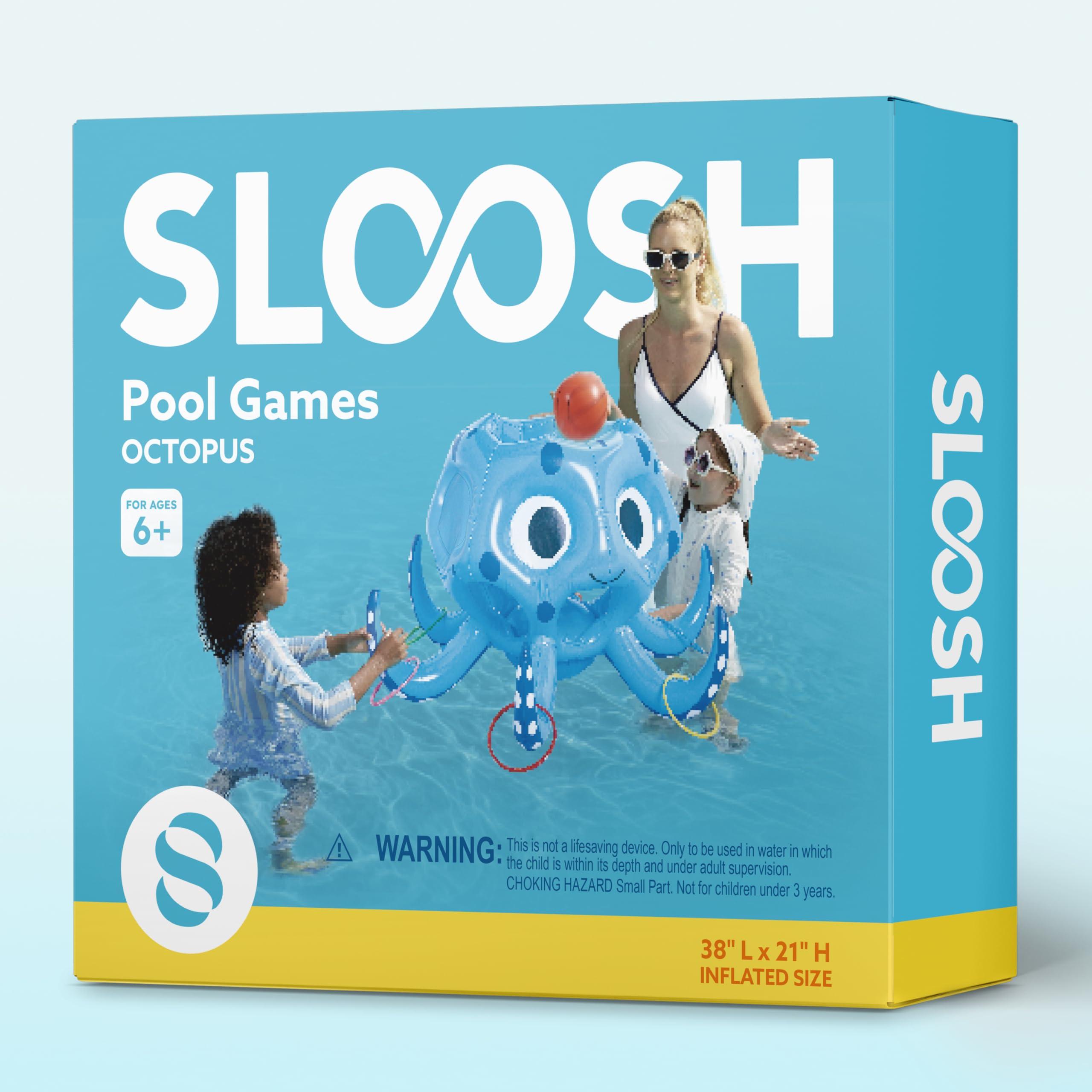 Sloosh Pool Toys, 2-in-1 Inflatable Float Water Game, Octopus Basketball Hoop Ring Toss Outdoor Swim Play, Toss Game Floating Swimming Pool Games for Kids Adults - Image 6