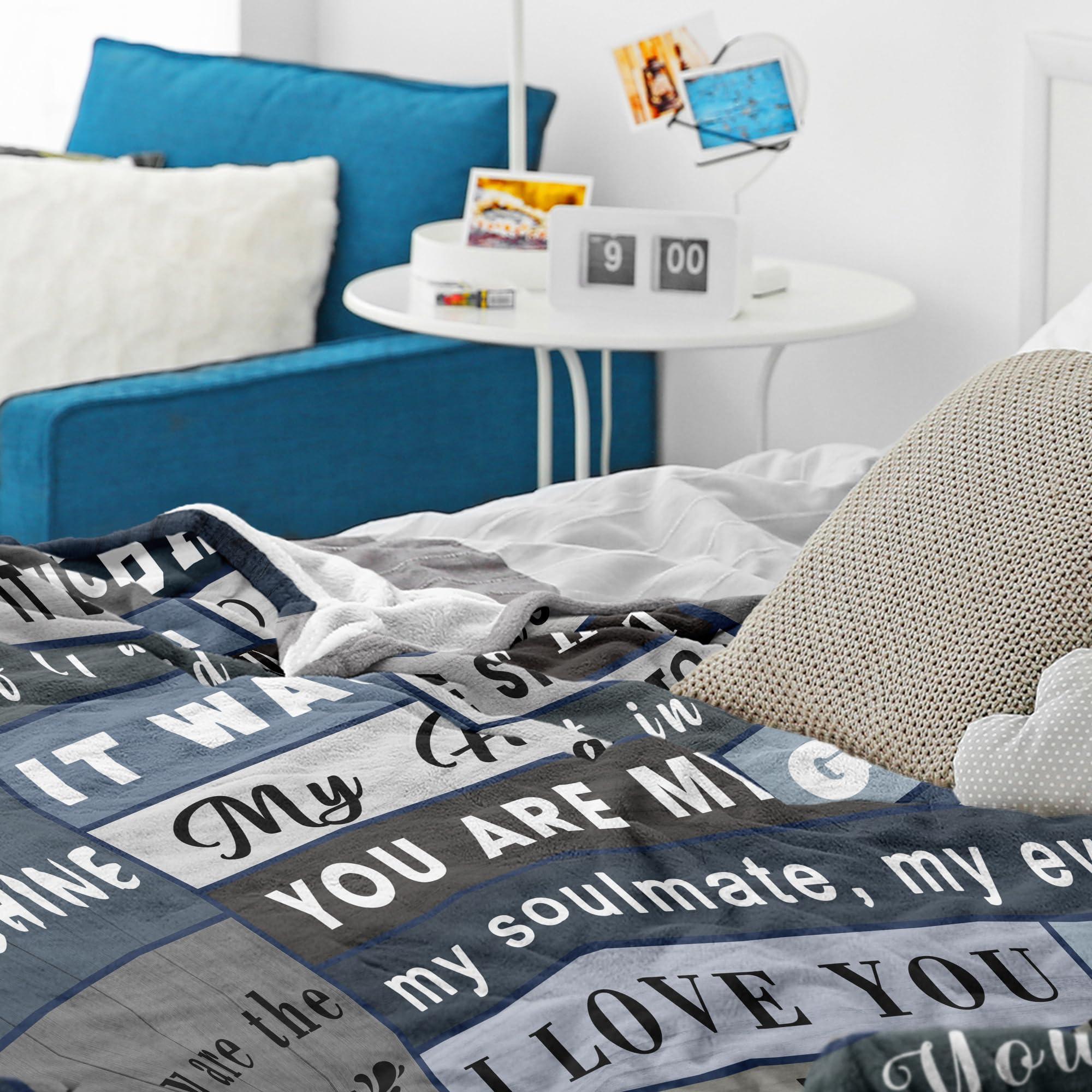 Spwasplo Gifts for Husband Fathers Day Blanket from Wife - Wedding Anniversary Christmas Birthday Gift for Husband - Ultra Soft Plush Throw Present Ideas for Him - 60"x50" - Image 2