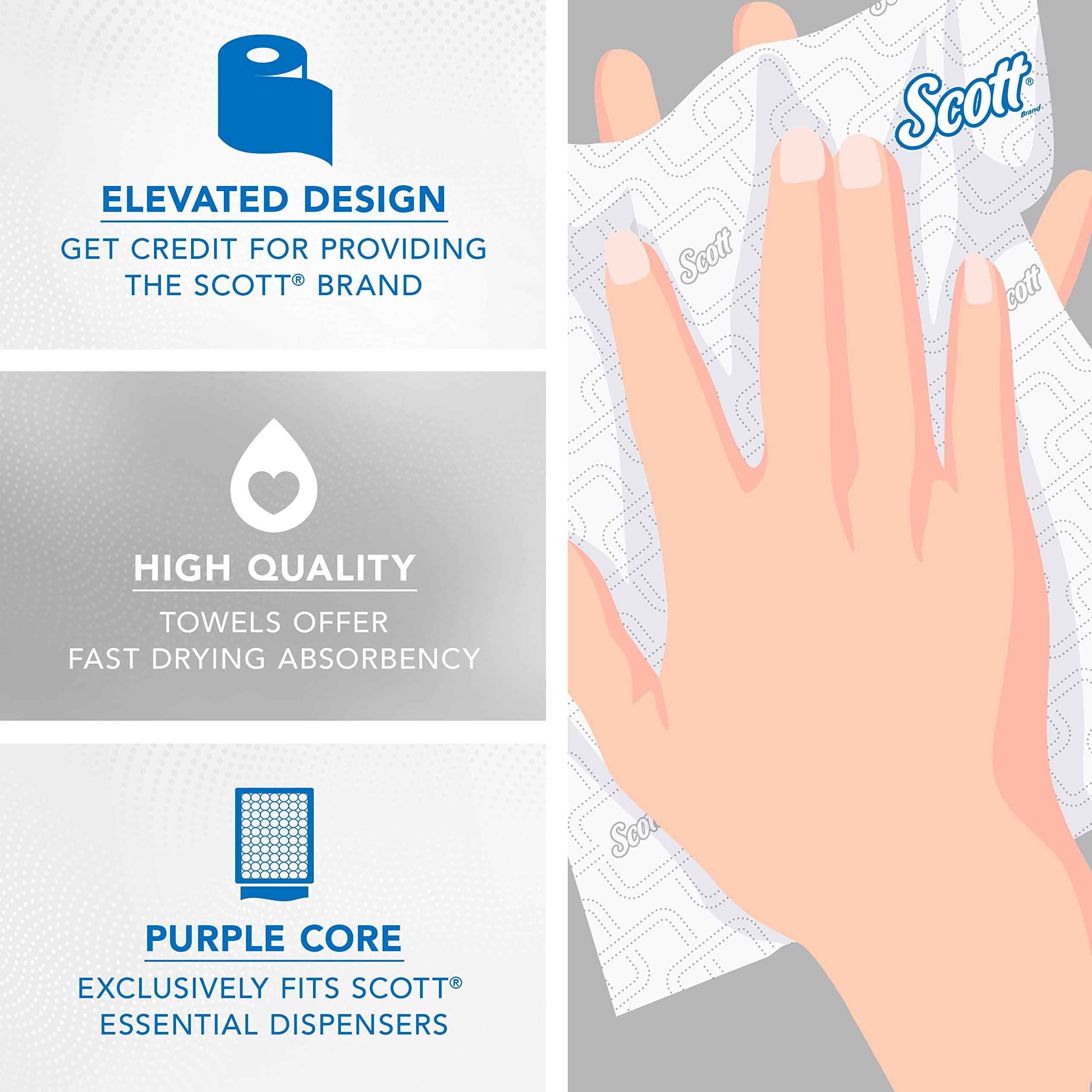Scott Professional Essential High-Capacity Hard Roll Paper Towels, Bulk (02001), Elevated Design, Absorbency Pockets, White, for ScottBrand Purple Core Dispensers (6 Rolls at 950' Each, 5,700'/Case) - Image 7