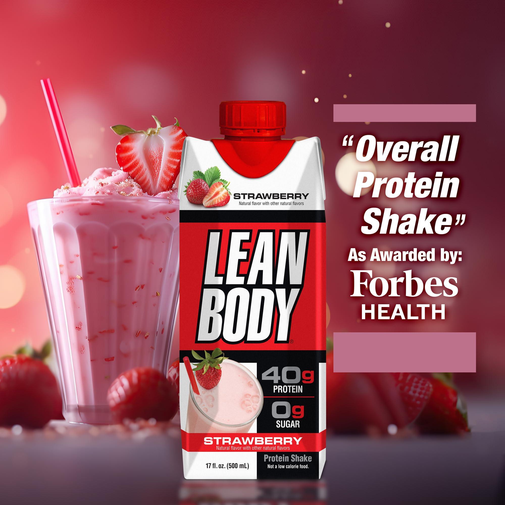 Labrada Lean Body Ready-to-Drink Strawberry Protein Shake, 40g Protein, Whey Blend, 0 Sugar, Gluten Free, 22 Vitamins & Minerals, 17 Ounce (Recyclable Carton & Lid - Pack of 12) LABRADA - Image 2