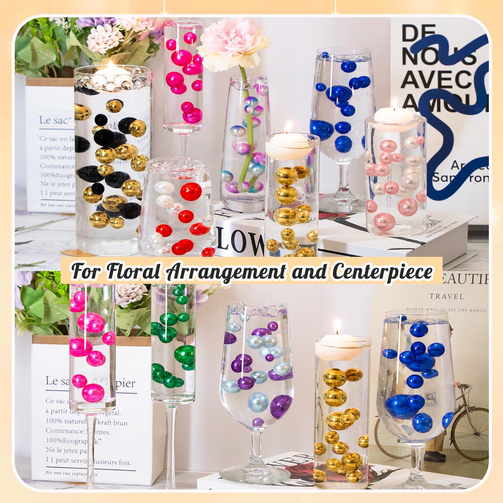 MACIOZE 300Pcs Pearl Vase Filler, BrightGold No Hole Faux Pearl Beads for Centerpieces Vases, Candle Centerpieces, Wedding Birthday Party Home Decor 8/10/14/20mm - Image 6
