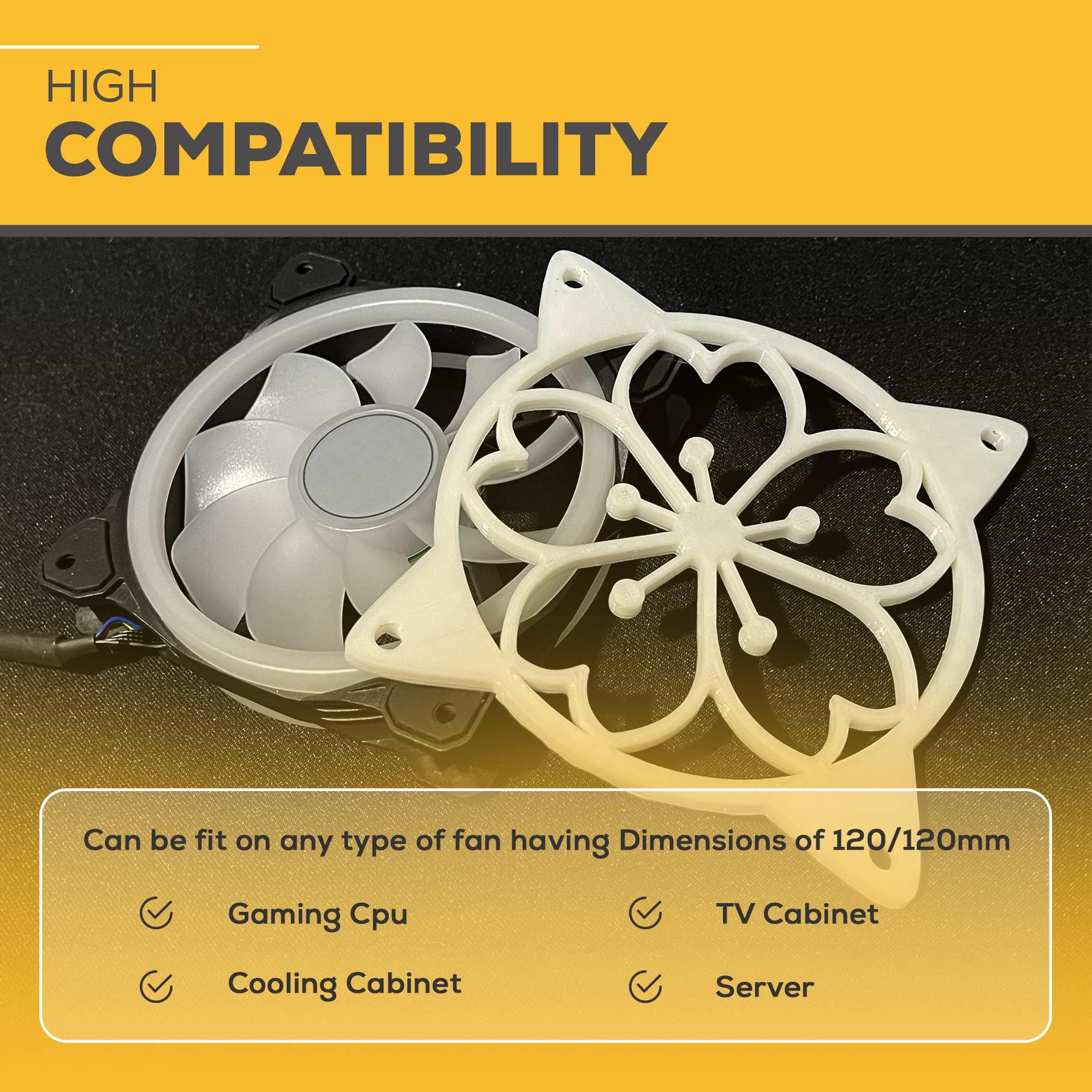 SplashNColor 120mm Sakura Fan Grill Decorative Cover, Super Cute Functional Cherry Blossom Cooling PC Fan Cover Protector for Computer Rig, Sakura PC Accessories Gaming CPU, Easy Installation - Image 5