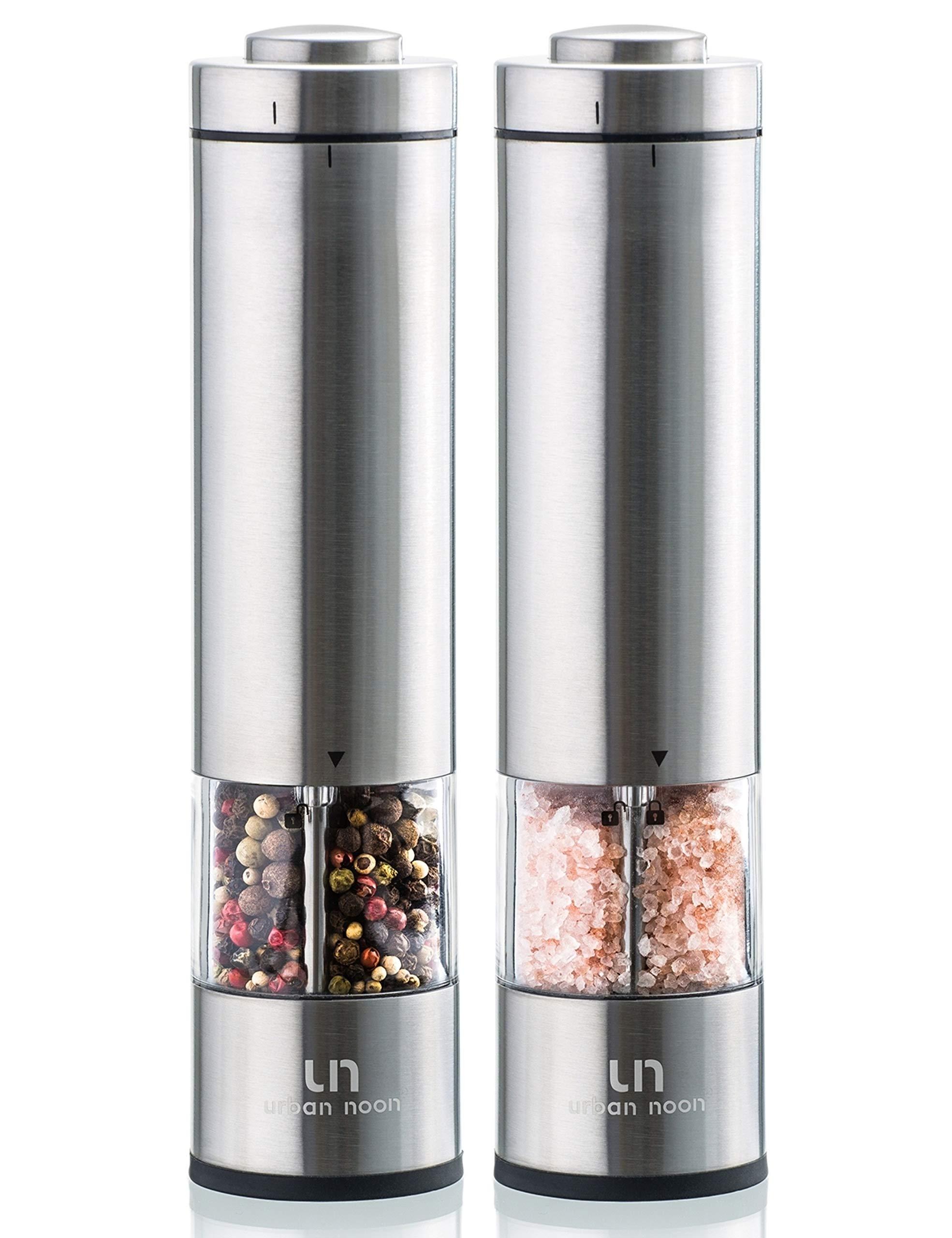 Electric Salt and Pepper Grinder Set - Battery Operated Stainless Steel Mill with Light (2 Mills) - Automatic One Handed Operation - Electronic Adjustable Shakers - Ceramic Grinders - Image 9