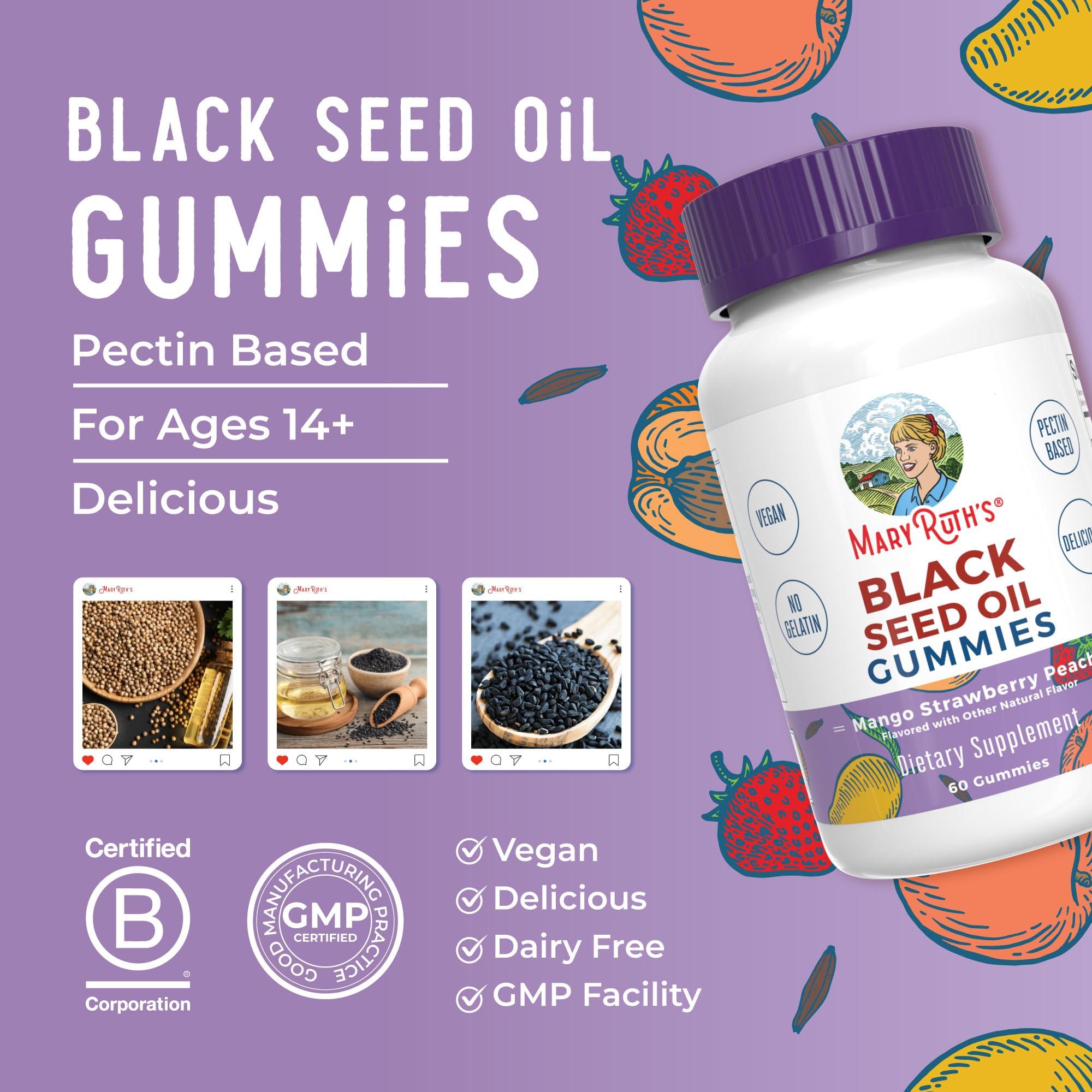 MaryRuth Organics Black Seed Oil Gummies | Black Cumin Seed Oil Supplement | Traditionally Used for Immune Support & Cardiovascular Health | Vegan | No Gelatin | Pectin Based | 60 Gummies - Image 8