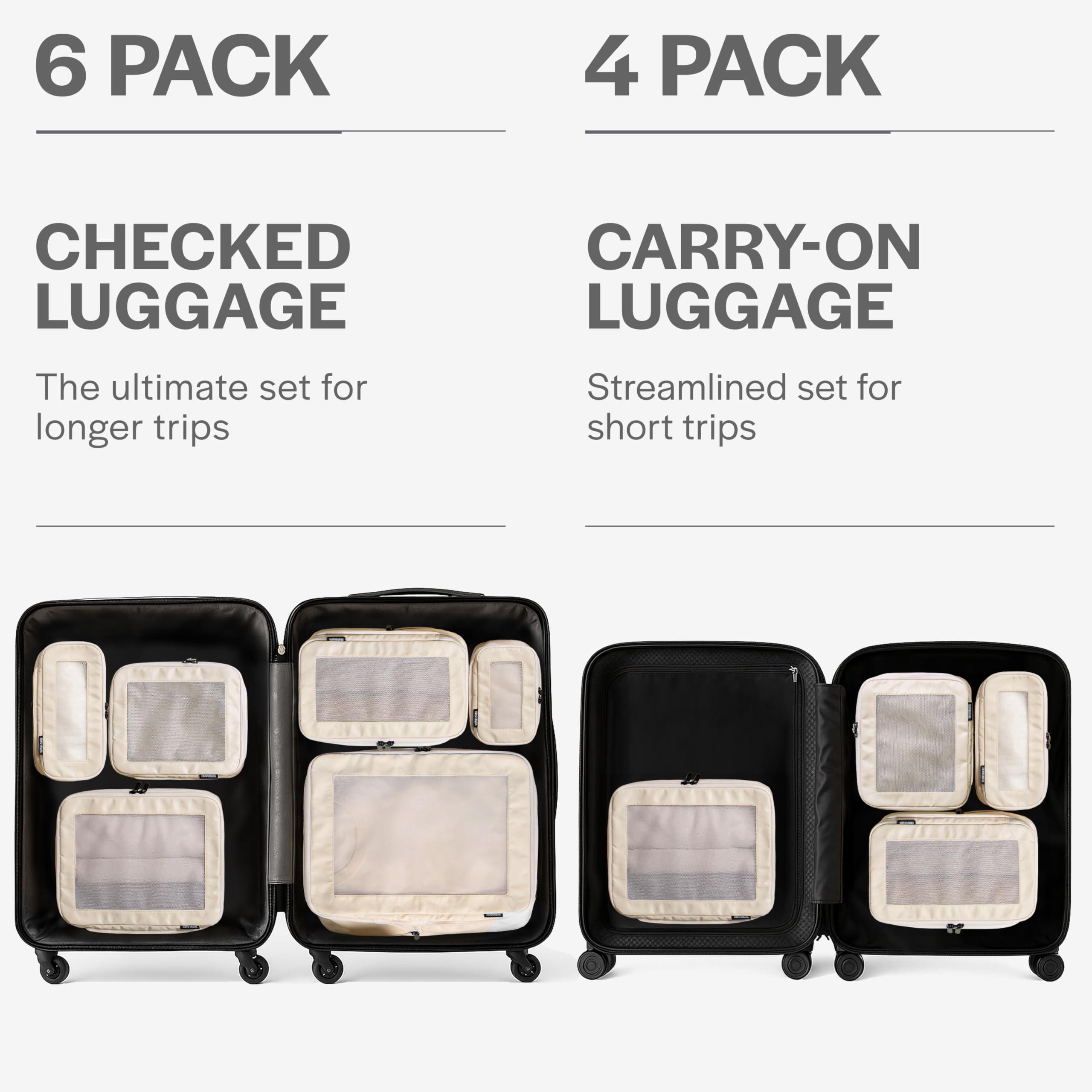 Aerotrunk Compression Packing Cubes for Travel - Luggage Organizer Bags - Double Zipper Packing Cubes for Suitcases (6-Pack, Beige) - Image 4