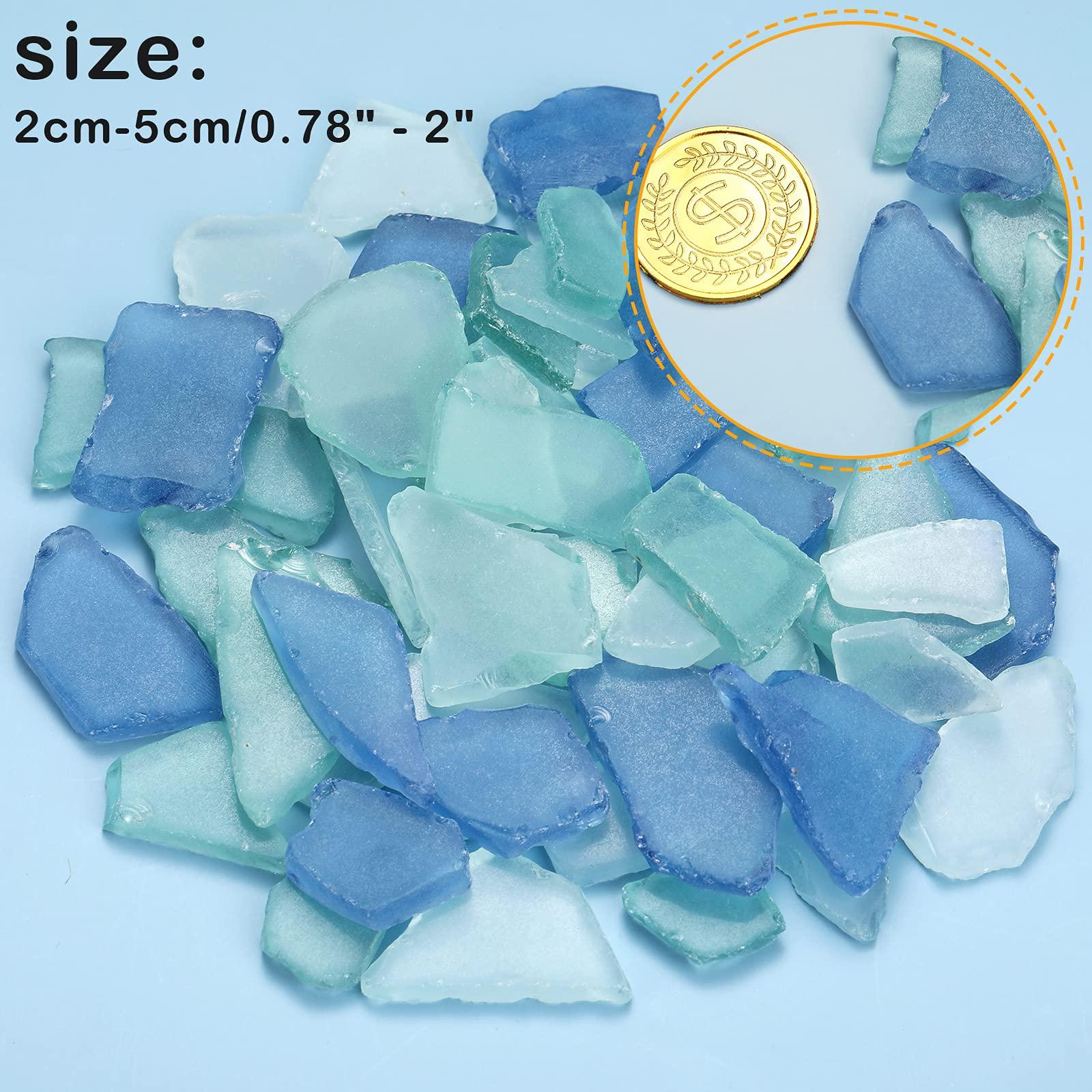 Jetec Sea Glass for Crafts Seaglass Pieces Decor Flat Frosted Sea Glass Vase Filler Crushed for Beach Wedding Party Decor Home Aquarium DIY Art Craft Supplies(Blue, White, Green) - Image 6
