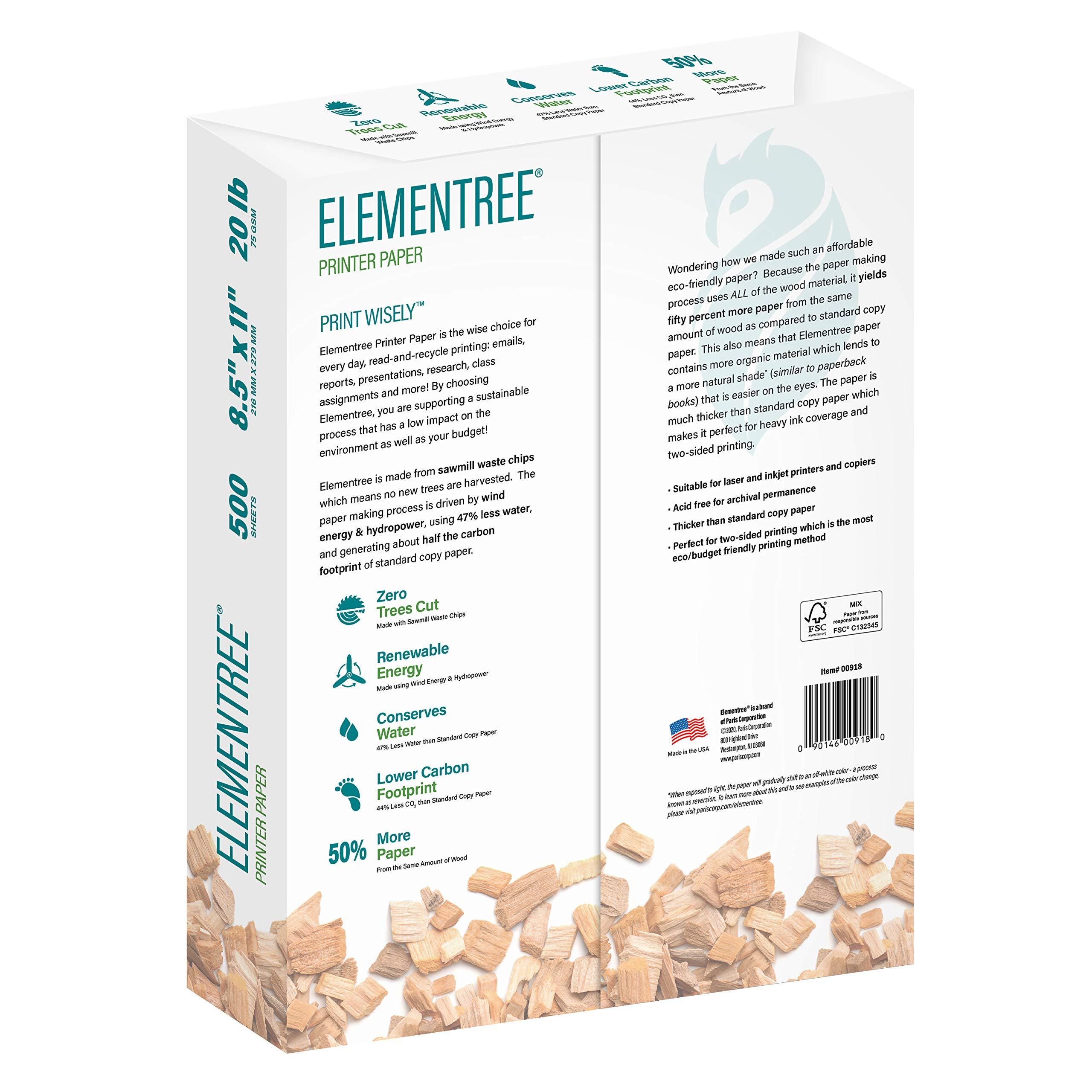 Elementree Sustainable Printer Paper Case 8.5" x 11" – Made from Sawmill Waste – 20 lb Copy & Multipurpose Computer Paper – 2500 Sheets – Made in the USA - Printer & Copier Compatible (00918C) - Image 4