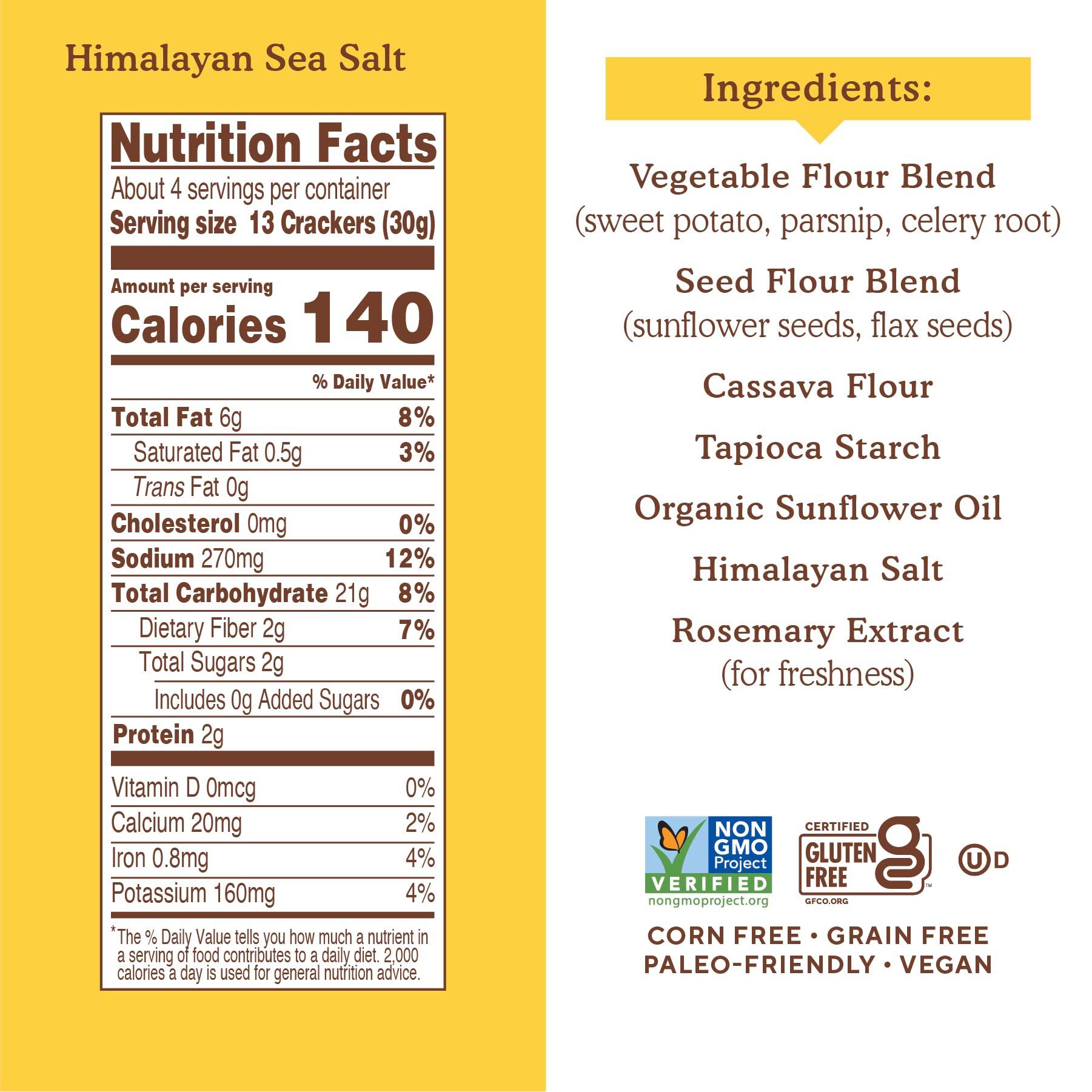 Simple Mills Veggie Pita Crackers, Himalayan Salt - Gluten Free, Vegan, Healthy Snacks, Paleo Friendly, 4.25 Ounce (Pack of 1) - Image 2