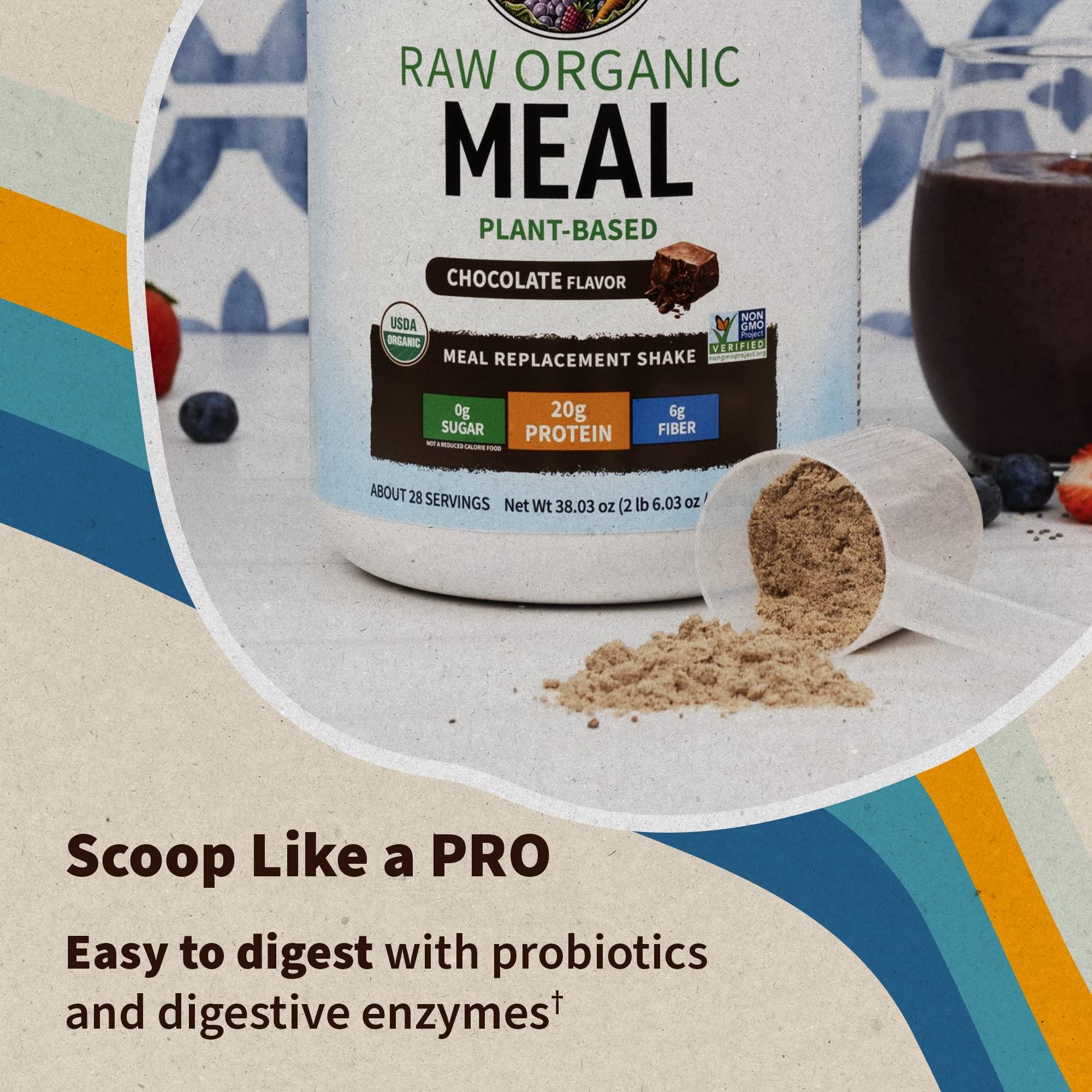 Garden of Life Meal Replacement Shakes, Vegan Raw Organic Protein Powder, Chocolate Protein Powder with Plant Based Pea Protein, Sprouts, Greens, Probiotics, Dairy Free 28 Servings - Image 5