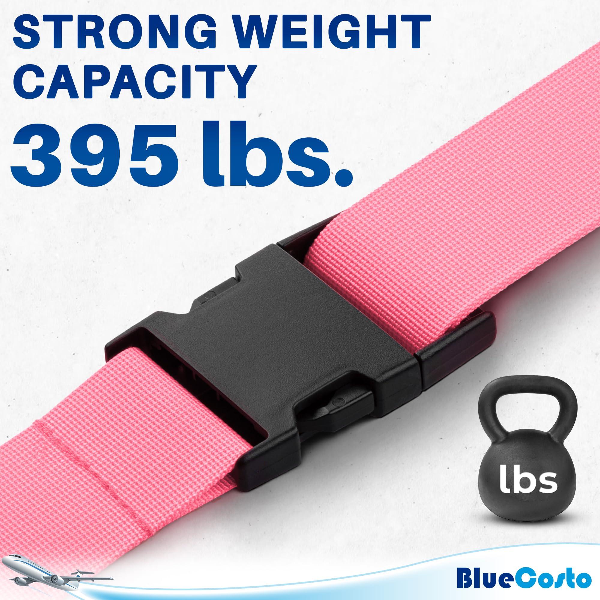 Luggage Straps for Suitcases - TSA Approved - Pink, 4 PK - Premium Nylon Belts for Suitcase, Briefcase & Travel Bag - Adjustable Strap Length 46" - 78" - Image 7