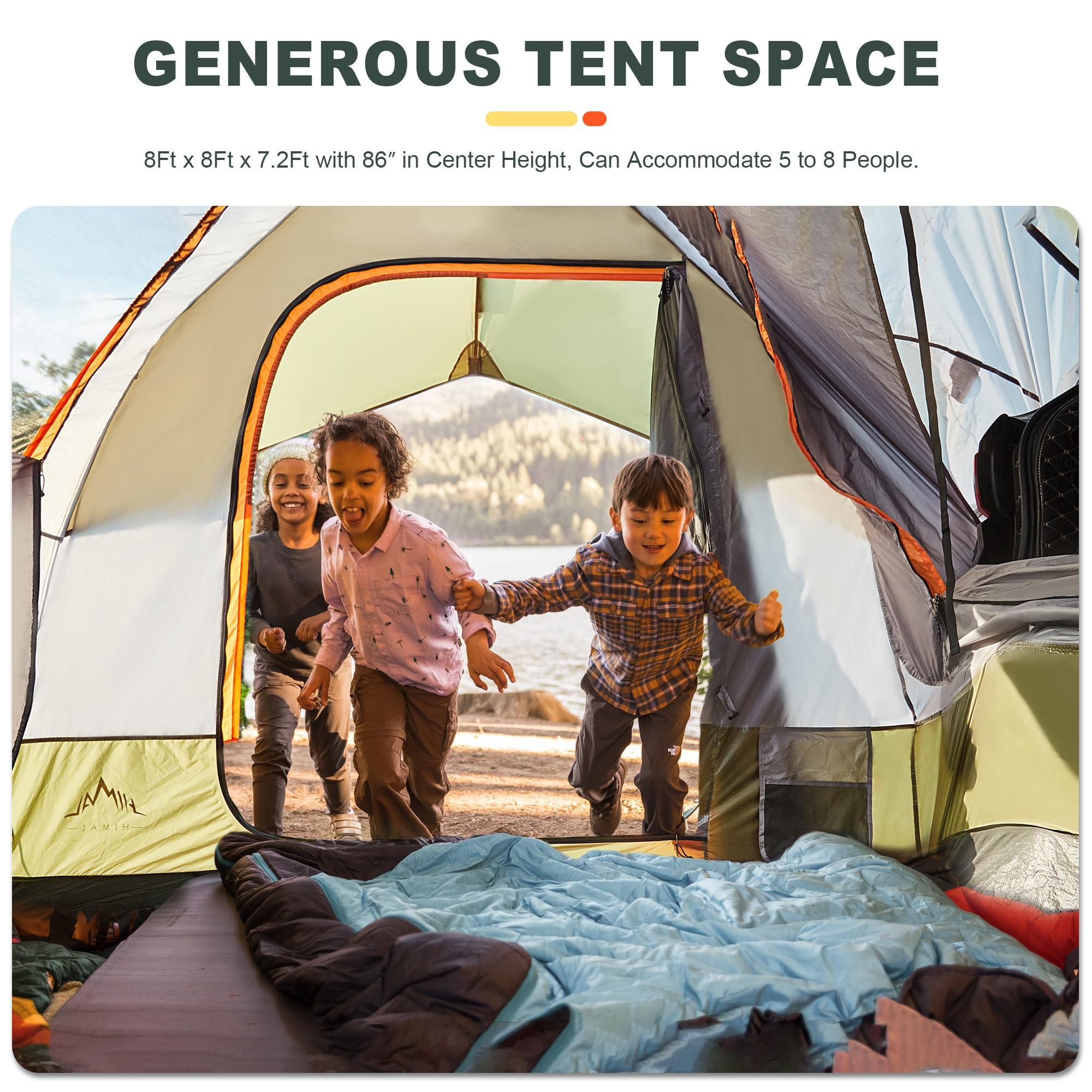 GoHimal SUV Tent for Camping, Waterproof PU3000mm Spacious Double Layer Design for 5-8 Person, Includes Rainfly and Storage Bag, 8FT L x 8FT W x 7.2FT H - Image 3