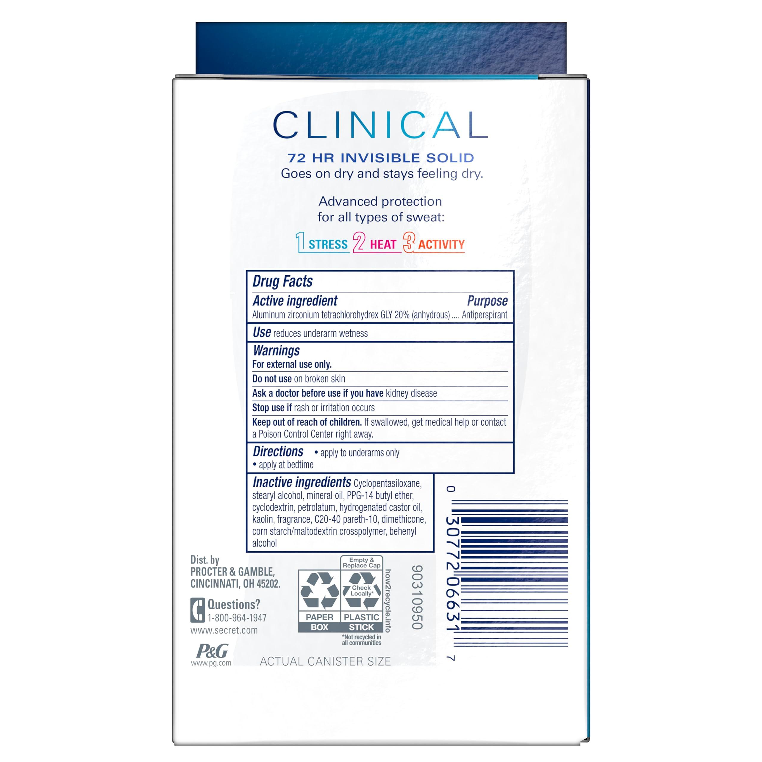 Secret Clinical Strength Antiperspirant Deodorant for Women, Stress Response, 3X Stress Protection, 72hr Sweat & Odor Protection, PH Balancing Minerals, Invisible Solid, 1.6 oz (Pack of 2) - Image 14