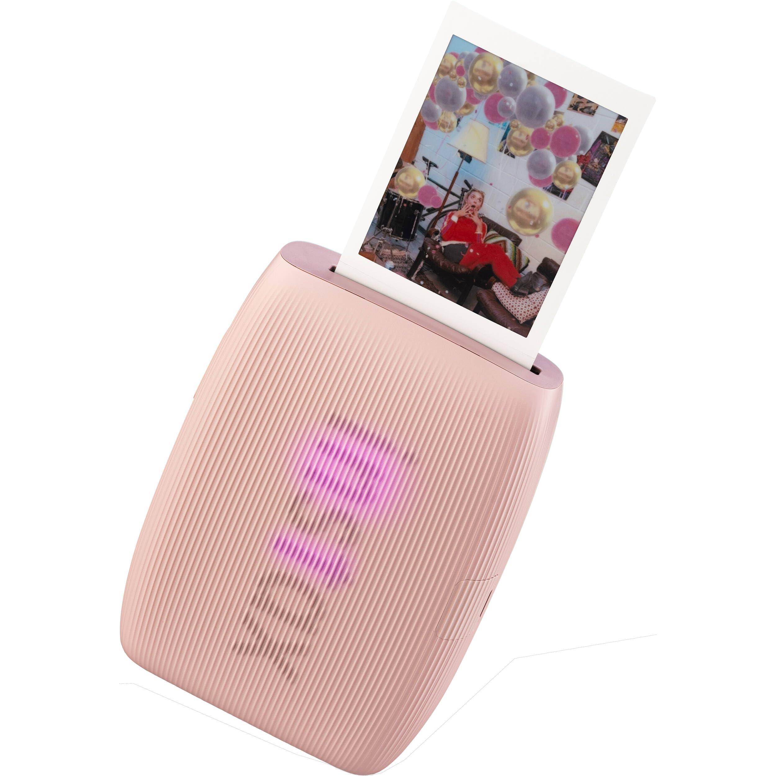 Bundle with Compatible Fuji Mini Link 3 Smartphone Printer Clay White + Fuji Film Value Pack 20 Sheets Accessories Bundle with Album + 5 Plastic Desk Frames + Paper & Sticker Frames (Rose Pink) - Image 2