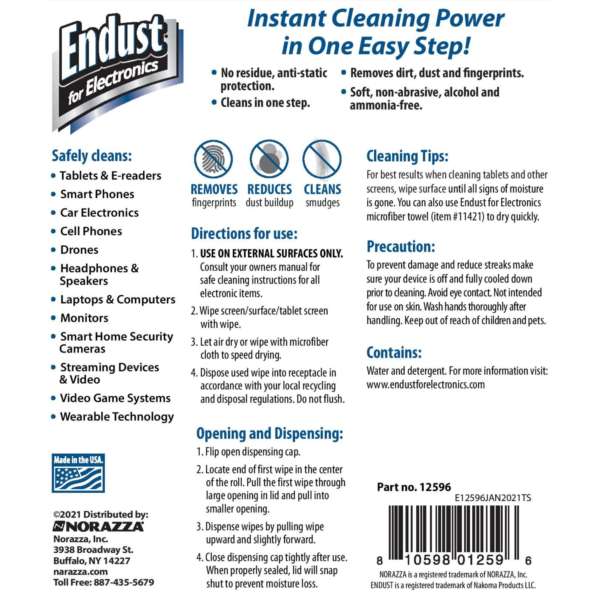 Endust For Electronics Screen Cleaner Wipes, Electronics Surface Cleaning Wipes, For Tablet, E-Reader, Monitor, Laptop, Phone, TV, GPS, Pre-Moistened, Alcohol & Ammonia Free, 140 Count (Pack of 2) (11506+12596) - Image 8