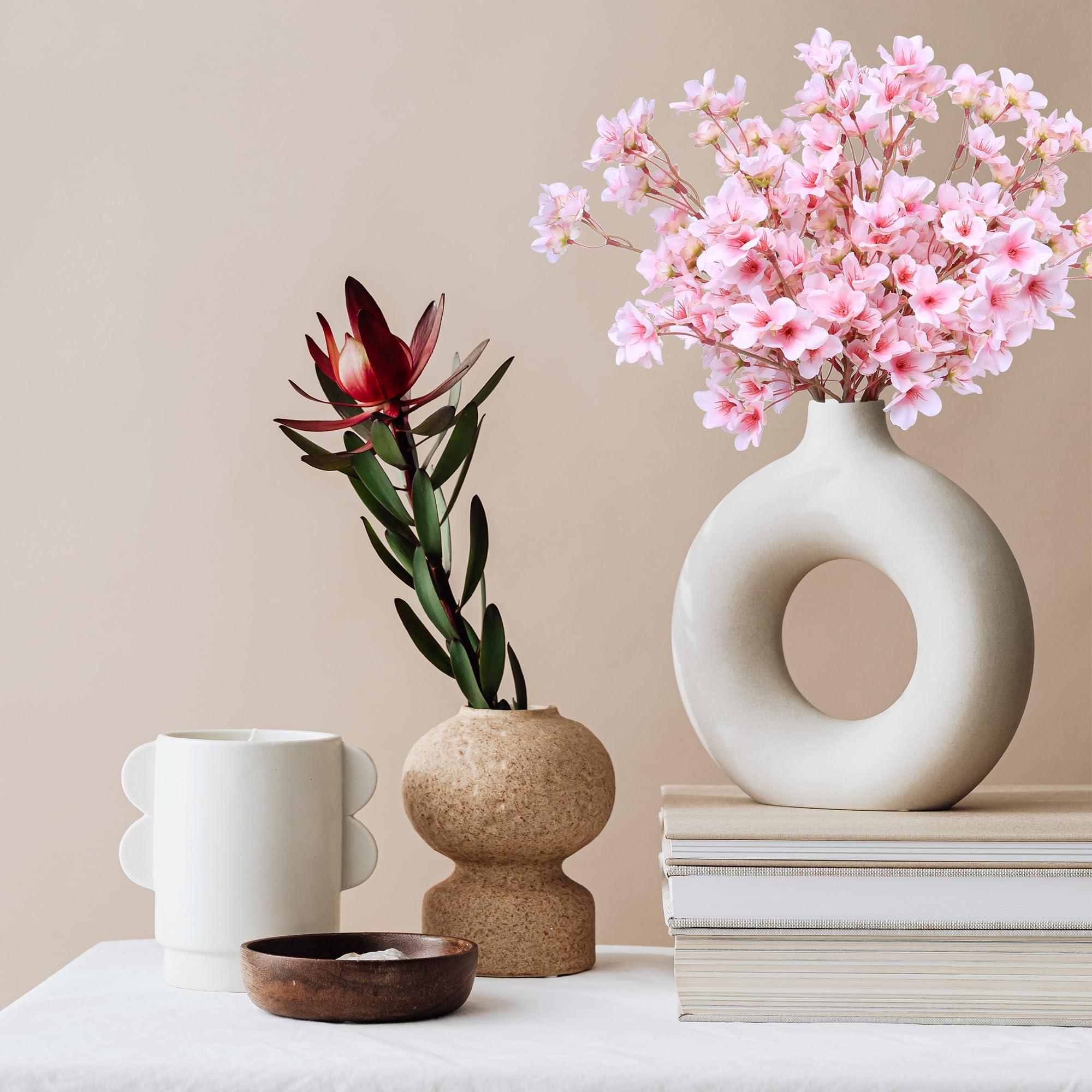 SITUMEIZI 6Pcs Artificial Cherry Blossom Branches Decor Fake Flowers 16" Silk Faux Flowers for Decoration Spring Peach Bouquet Home Wedding Bedroom Party Japanese Garden Table Centerpiece Decor(Pink) - Image 7