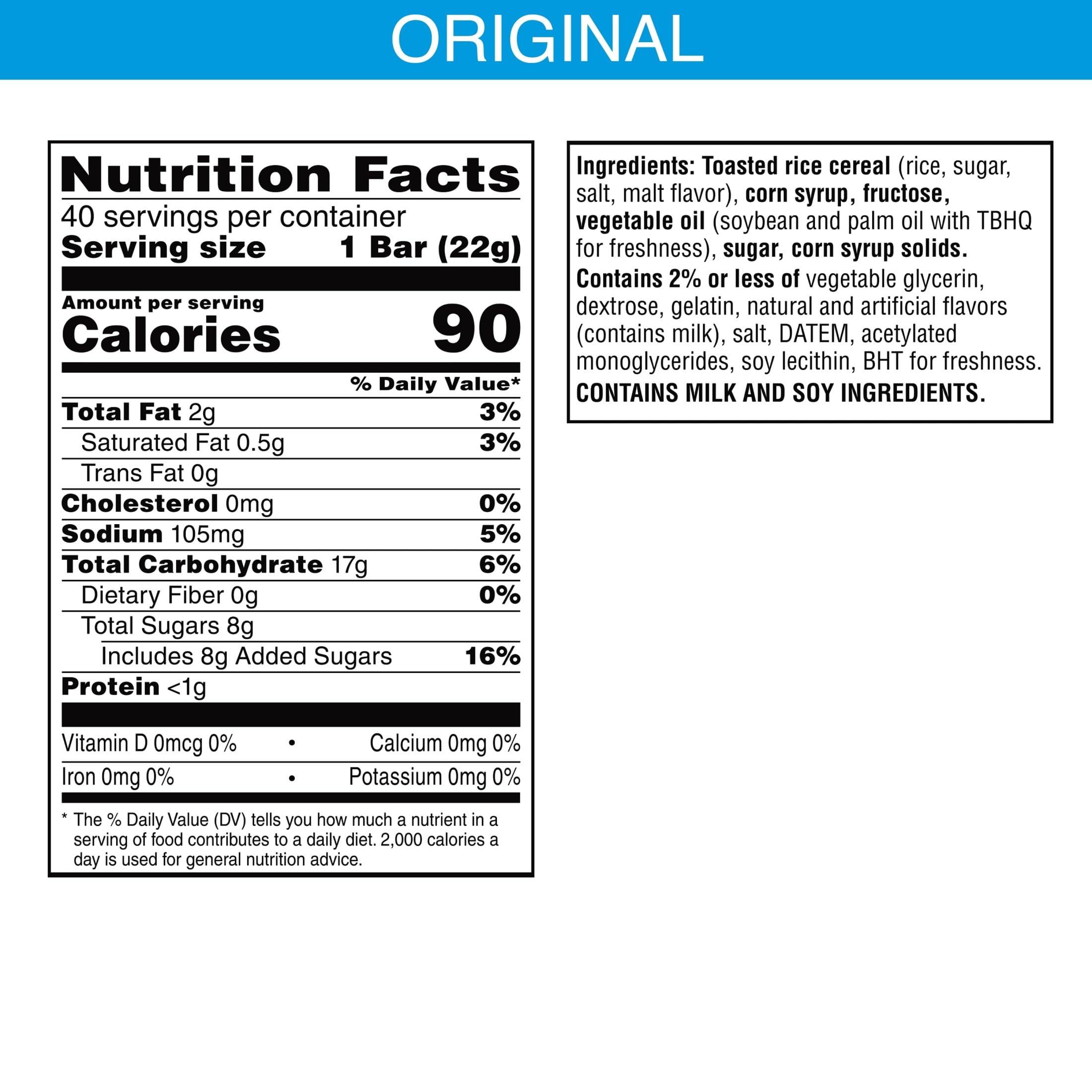 Rice Krispies Treats Crispy Marshmallow Squares, Kids Snacks, Snack Bars, Original, 31.2oz Box (40 Bars) - Image 2