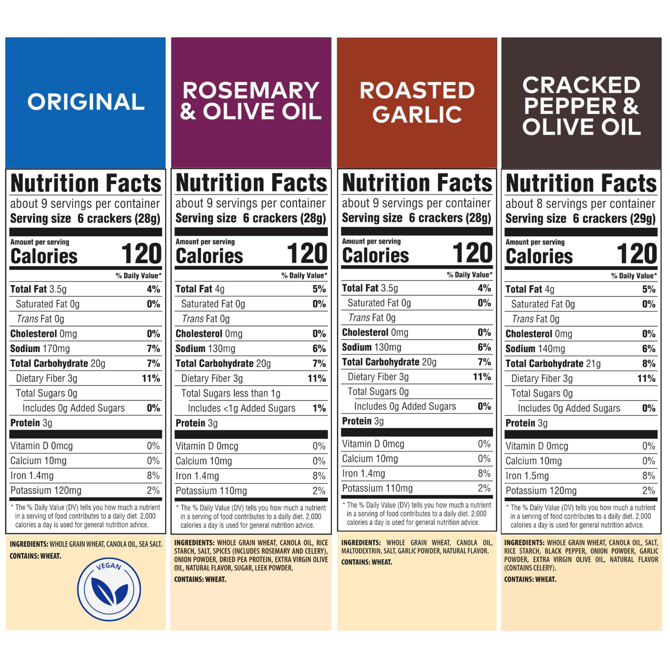 Triscuit Whole Grain Wheat Crackers 4 Flavor Variety Pack, Lunch Snacks, Bulk Snack Crackers, 4 Boxes - Image 2