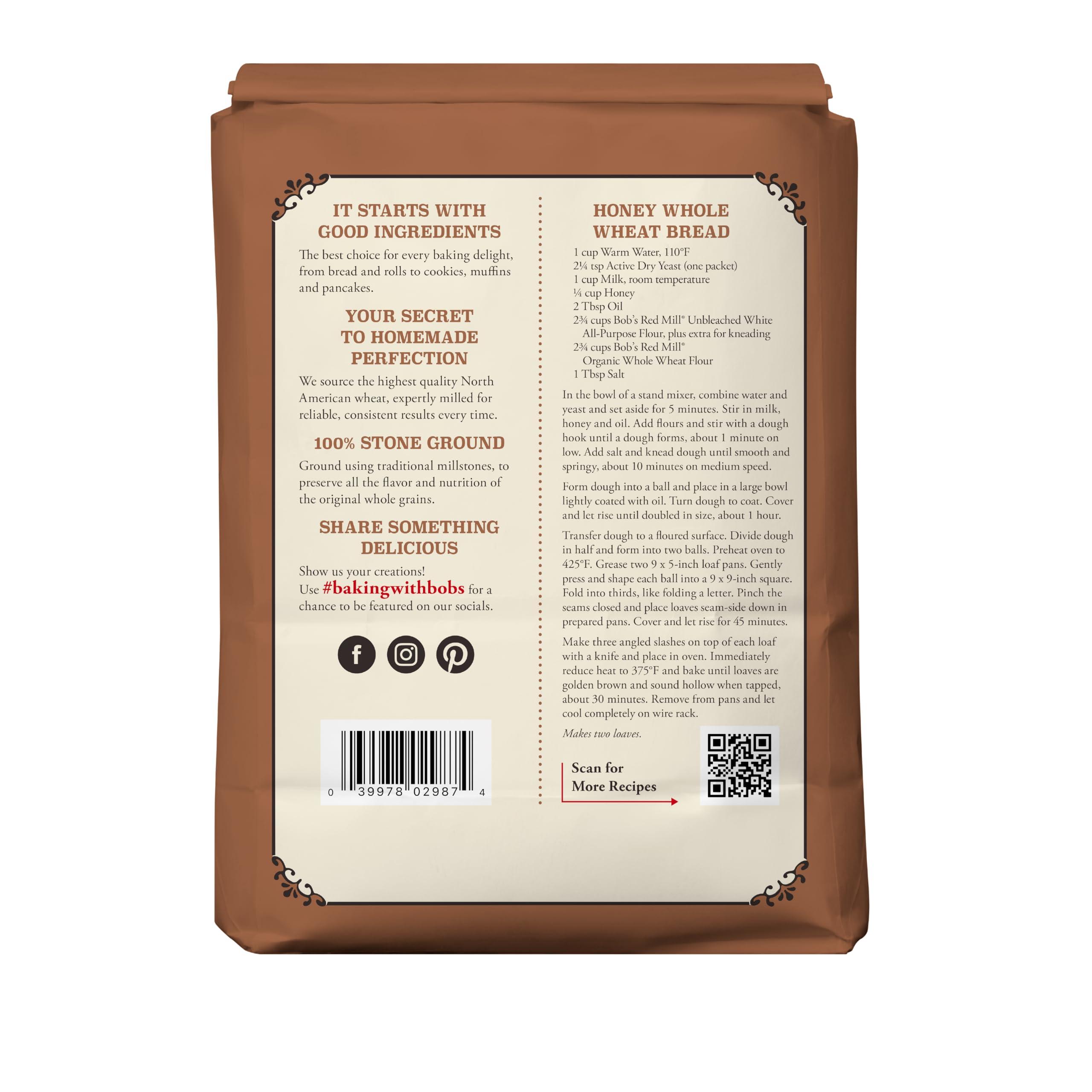 Bob's Red Mill Organic Whole Wheat Flour, 5lb (Pack of 1) - Non GMO, Whole Grain, Vegan, Kosher - Image 5