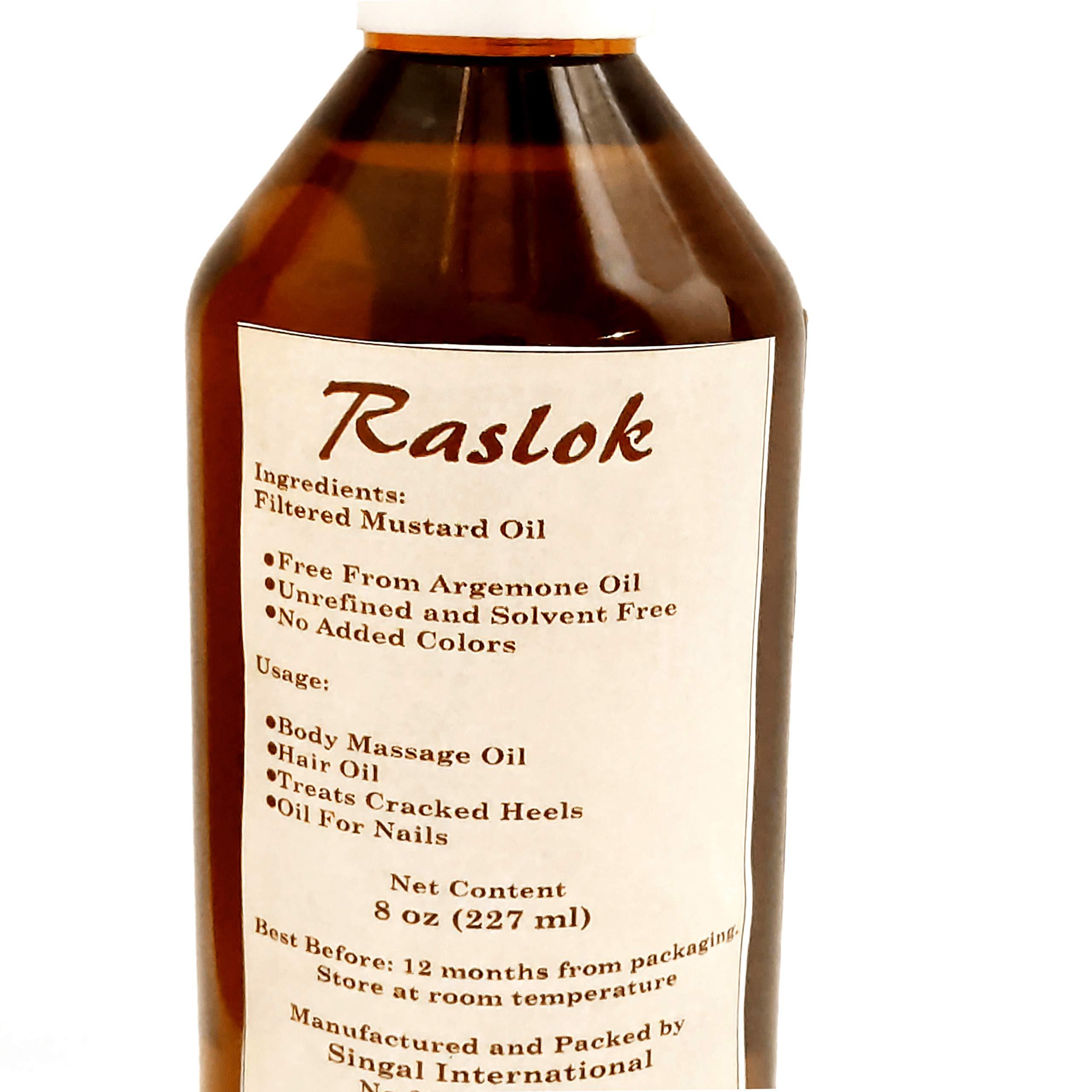 Raslok Mustard Oil | Brassica Juncea | Mustard Seed Oil | Unrefined | for Hair Nourishment | for Skin | for Massage | 100% Pure Natural | Cold Pressed Mustard Oil 8 fl oz - Image 2