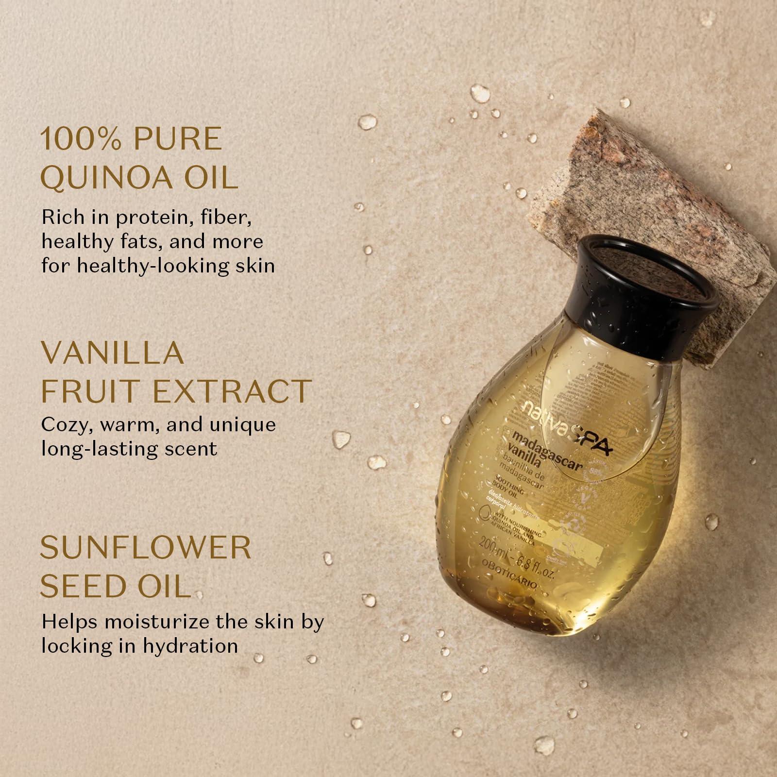 Nativa SPA by O Boticário, Madagascar Vanilla Body Oil, Soothing & Moisturizing, 6.8 Ounce - Image 4
