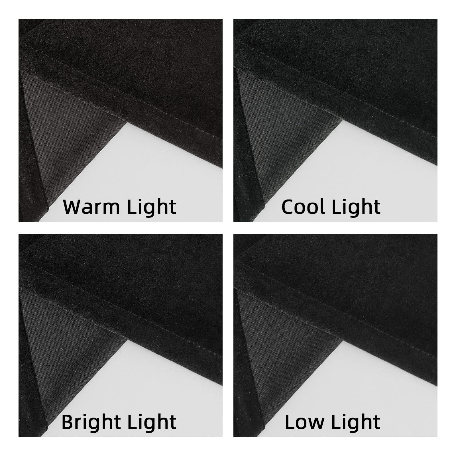 Joydeco Black Velvet Curtains 90 inch Length 2 Panels, Luxury Blackout Rod Pocket Thermal Insulated Window Curtains, Super Soft Room Darkening Drapes for Living Dining Room Bedroom,W52 x L90 inches - Image 6