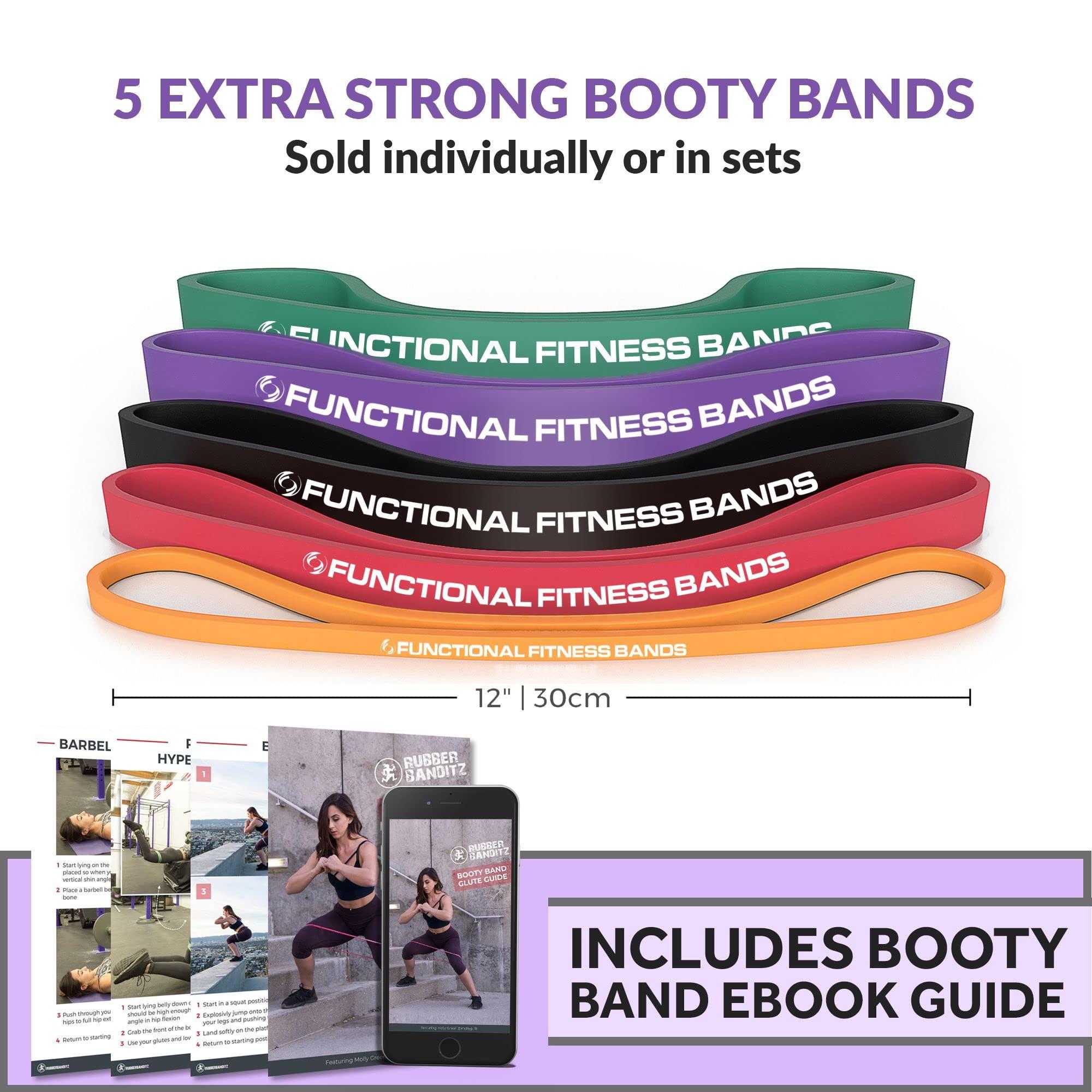 Rubberbanditz Extra Thick Booty Bands - for Glutes and Legs Workouts - Includes eGuide for Women - Mini Loop Exercise Band Engages HIPS, Thighs, Butt, and Abs - 5 Mini Resistance Band Sizes 5-100 lbs - Image 8