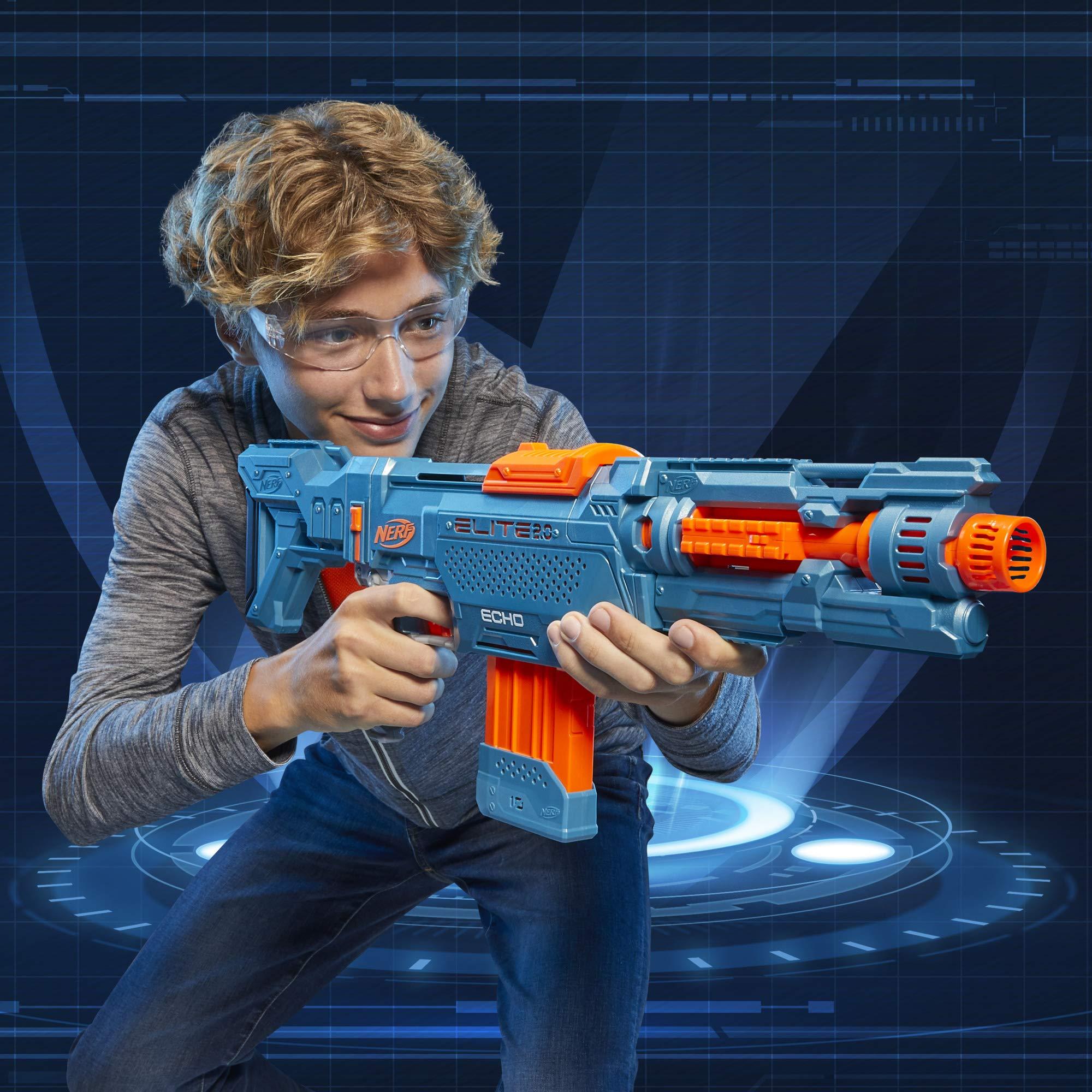 Nerf Elite 2.0 Echo CS-10 Blaster - 24 Official Darts, 10-Dart Clip, Removable Stock and Barrel Extension, 5 Tactical Rails - Image 2