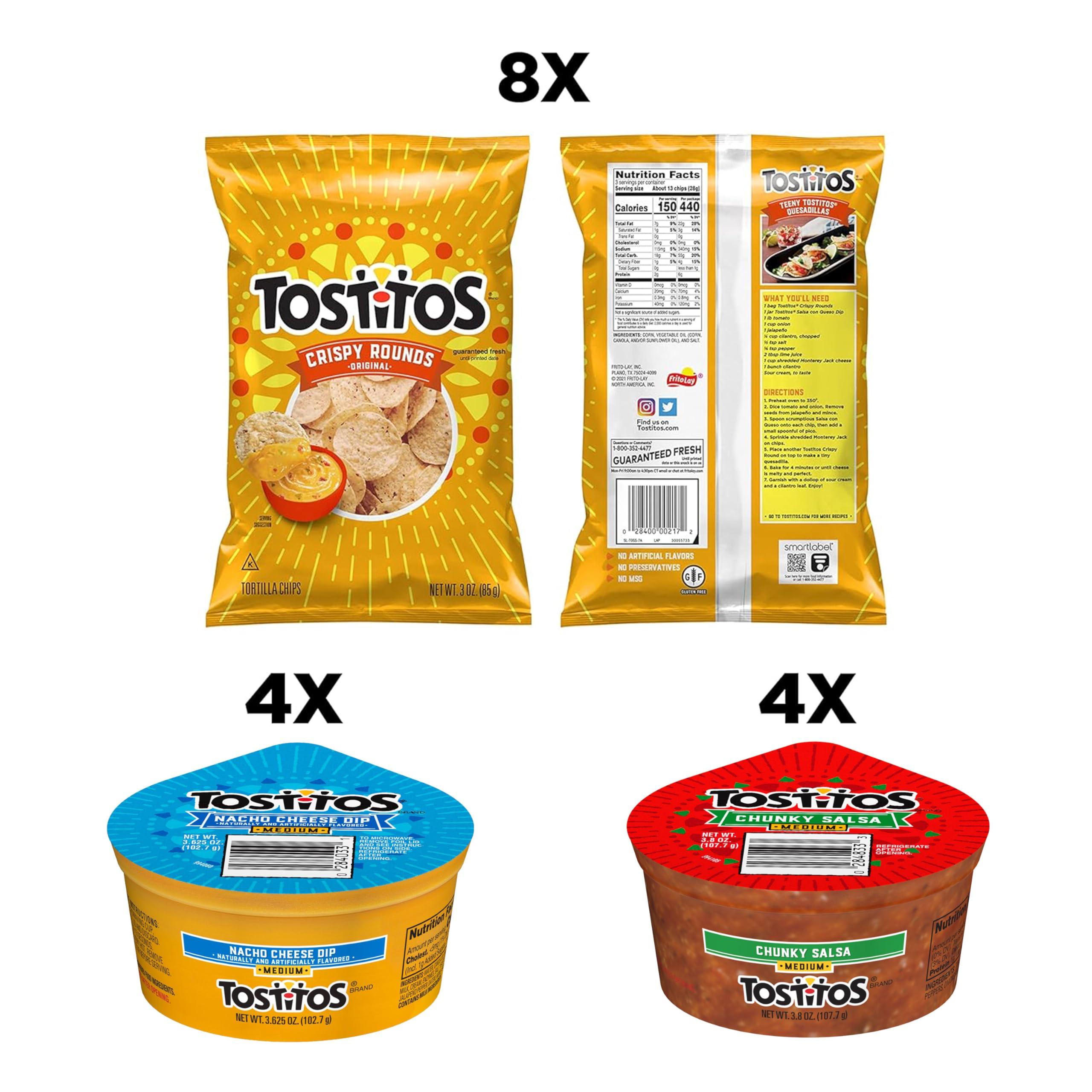Tostitos Tortilla Chips Chip & Salsa Pack, 3oz Tostitos Crispy Rounds & 3.8oz Medium Salsa (16 count) - Image 4