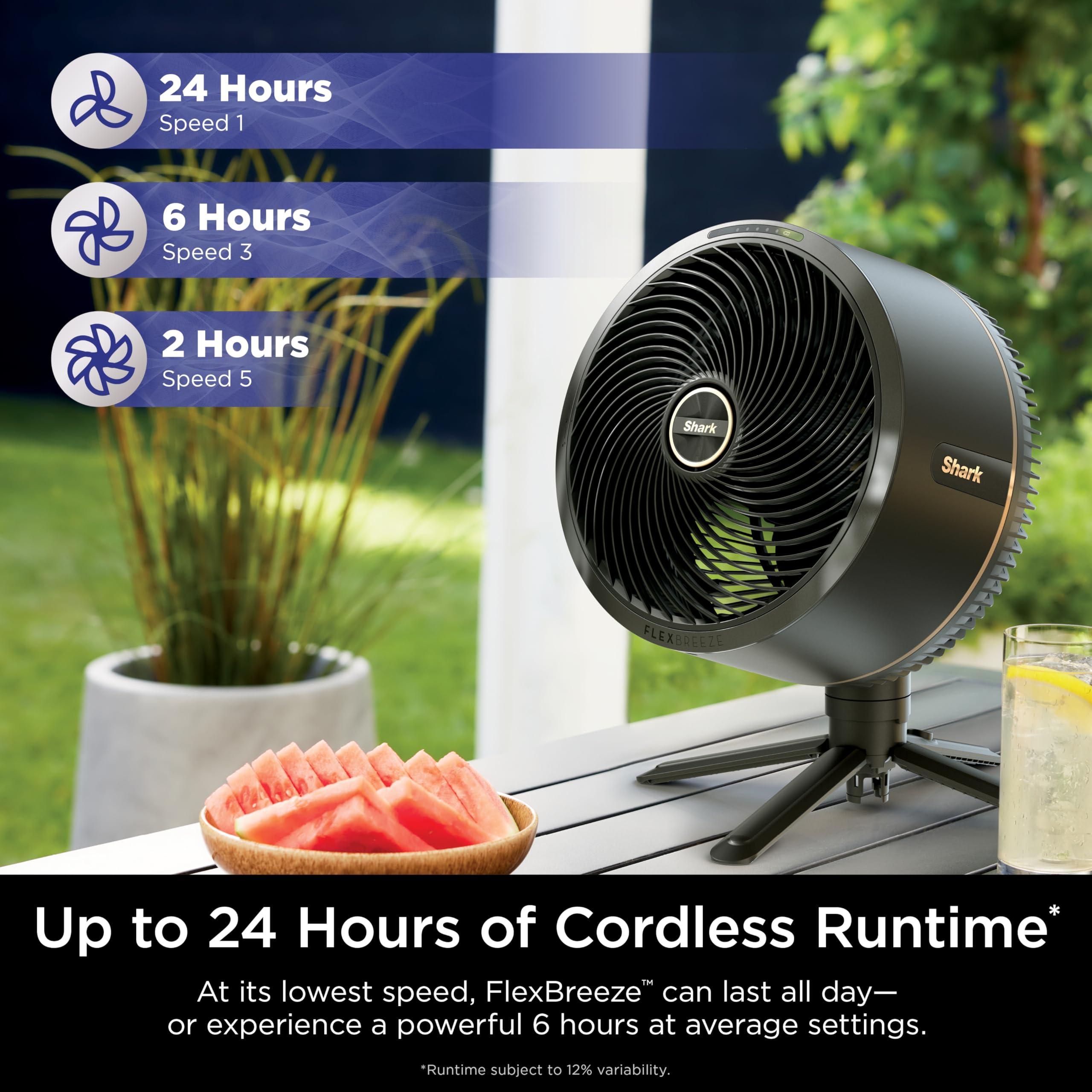 Shark FlexBreeze Fan - Indoor & outdoor oscillating fan, pedestal & tabletop, corded & cordless portable fan with outdoor InstaCool misting attachment - FA222 - Image 10