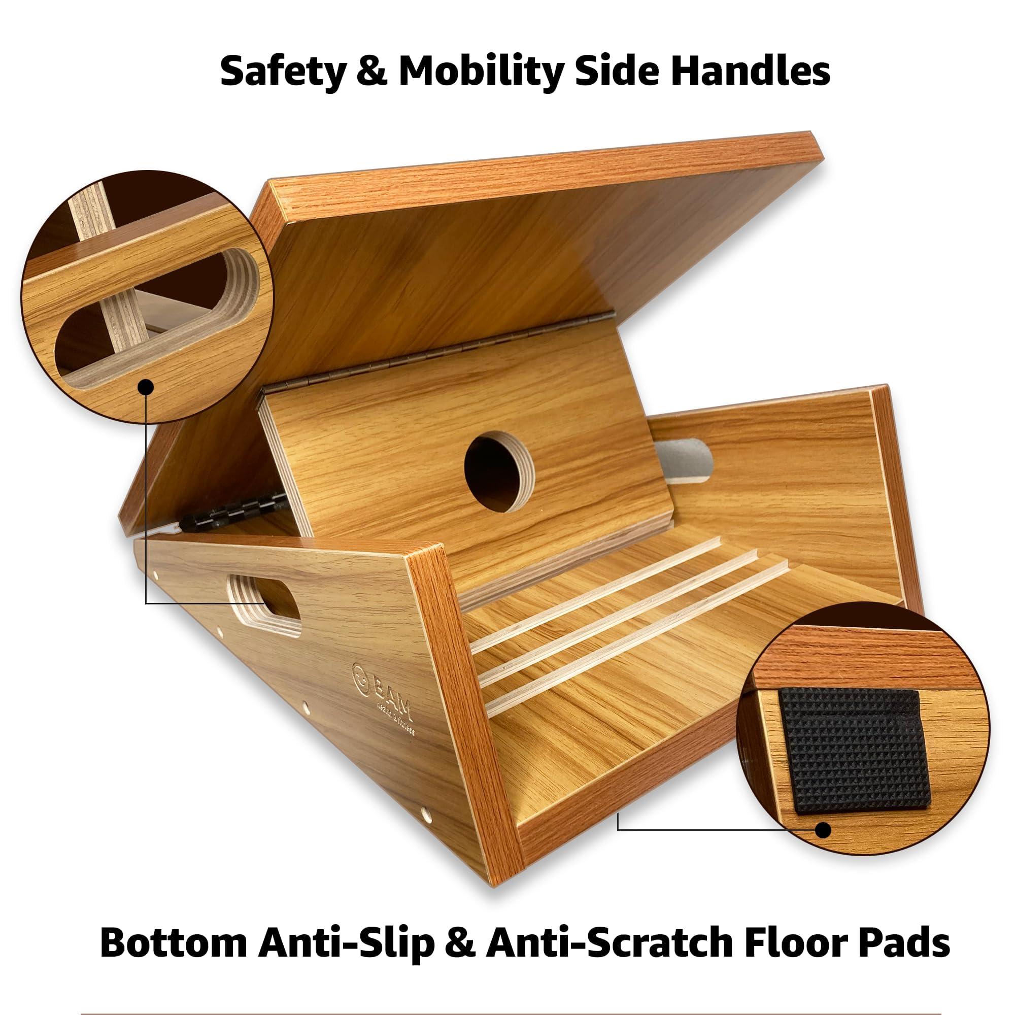 BAM's Adjustable Slant Board for Calf Stretching | Wide Slant Board for Squats & Calf Stretch | Professional Incline Board Calf Stretcher for Fitness & Physical Therapy (Plantar Fasciitis & Achilles) - Image 8
