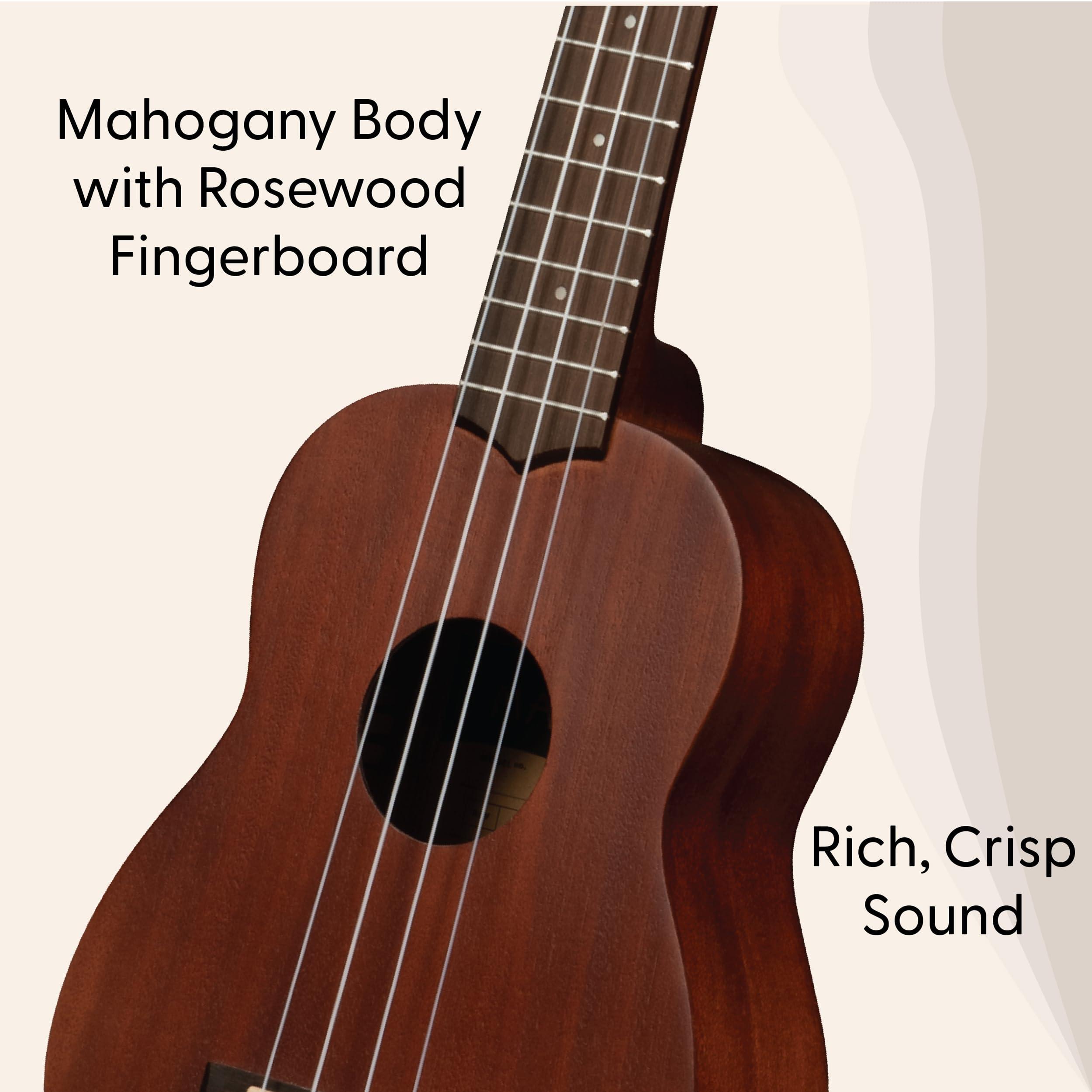 Kala Makala Classic 21 Inch Ukulele - Entry Level with Vintage Look, 12 Nickel Frets, and Excellent Sound for Beginners, Classrooms - Soprano - Image 3
